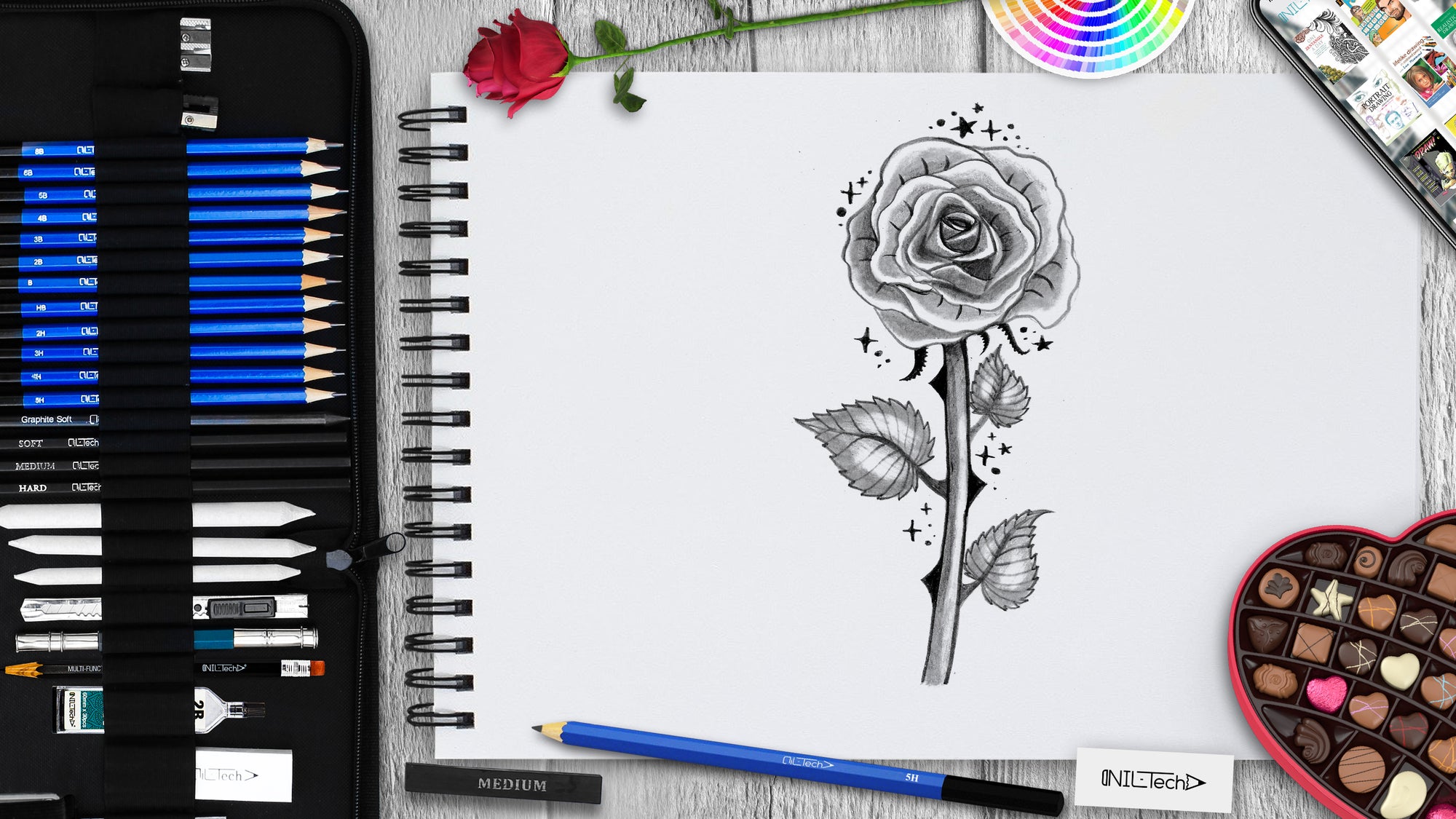 How to Draw a Rose Step by Step Tutorial