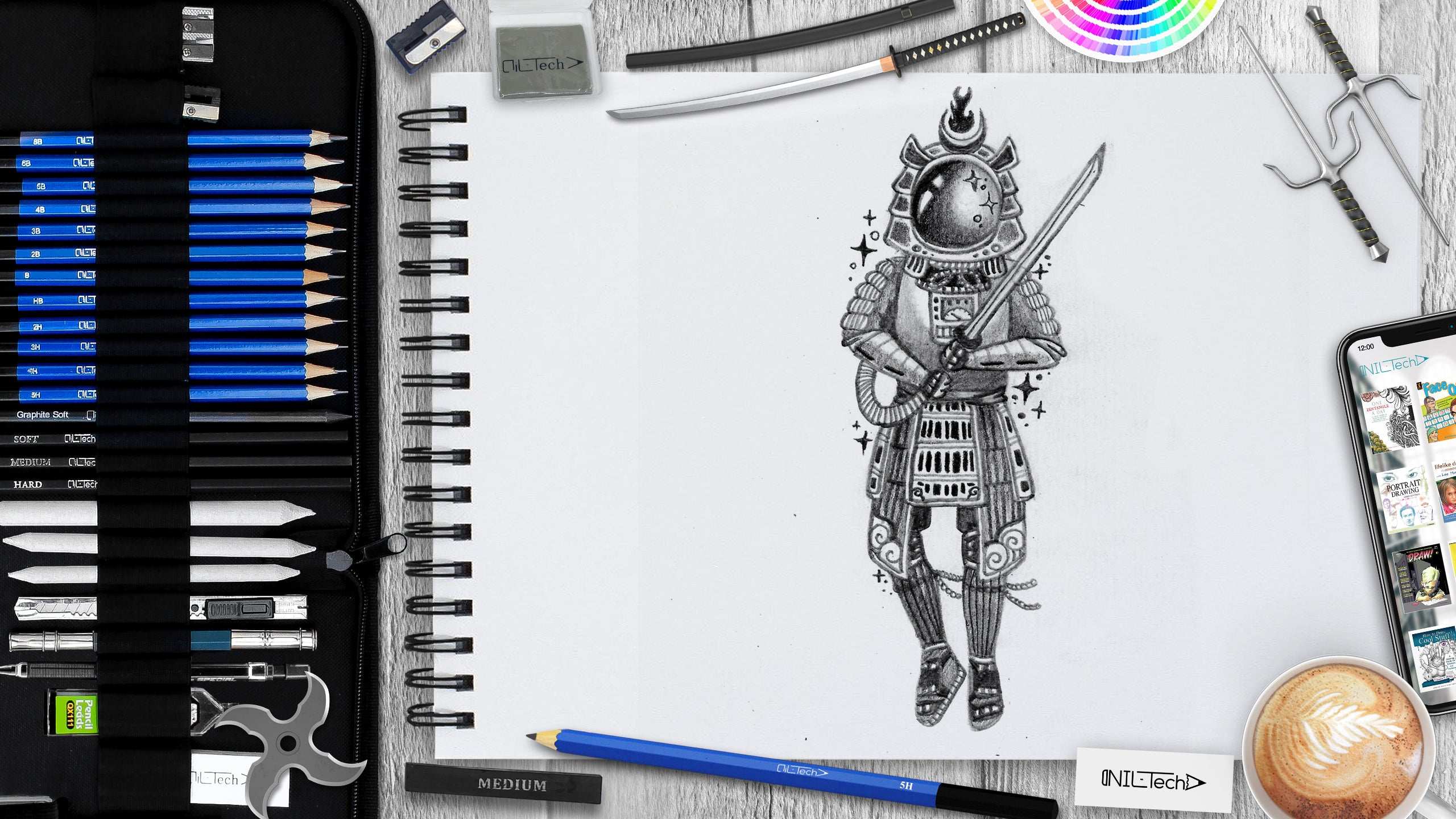 Learn To Draw A Samurai In 9 Easy Steps With Pictures   Improveyourdrawingscom  Warrior drawing Samurai drawing Samurai art
