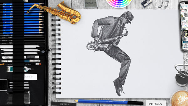 How to Draw a Saxophonist | Nil Tech – shop.nil-tech