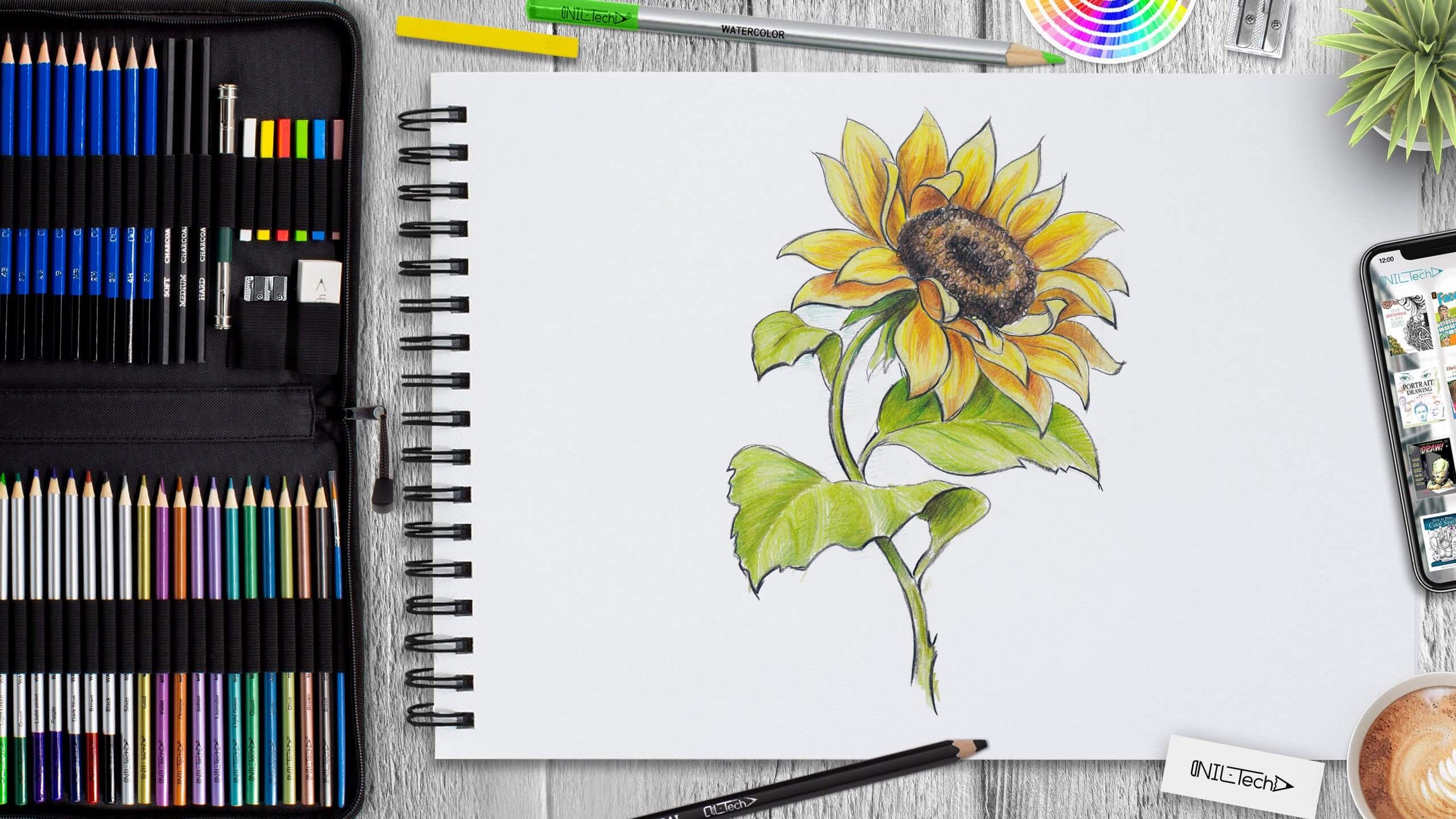 How to Draw Sunflower | Nil Tech - shop.nil-tech