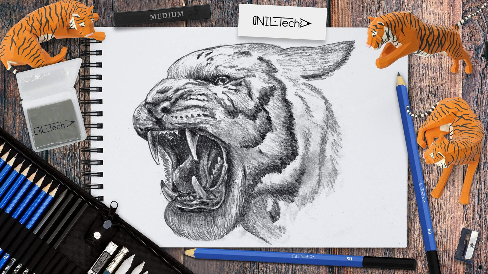 Amazon.com: Tiger Drawing in Pastels : Handmade Products