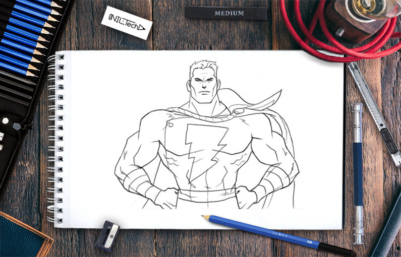 How to draw Shazam step  by step