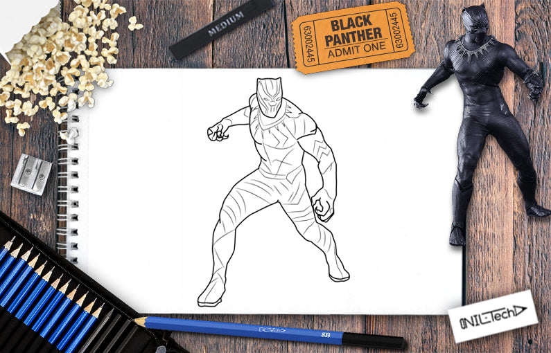 How to Draw Black Panther step by step