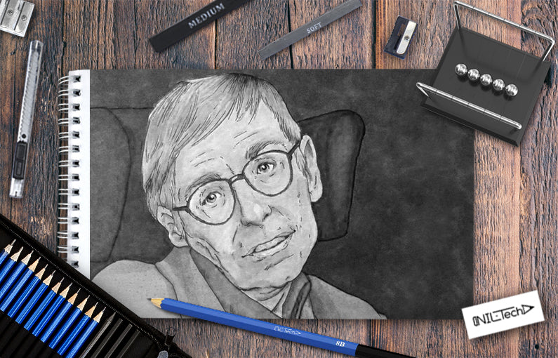 How to draw Stephen Hawking step by step tutorial