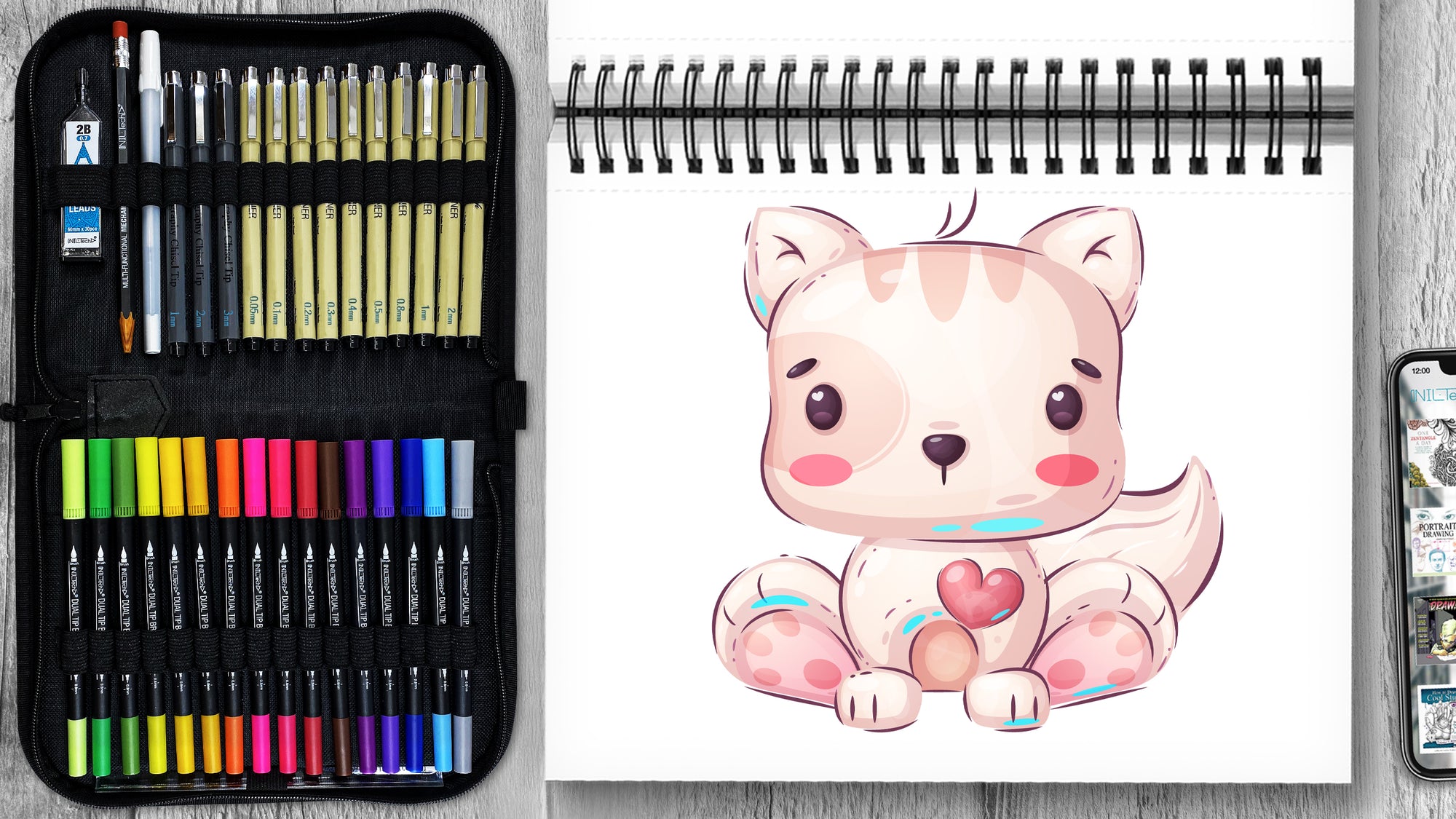 How to Draw the Cutest Valentine's Teddy Cat Ever!