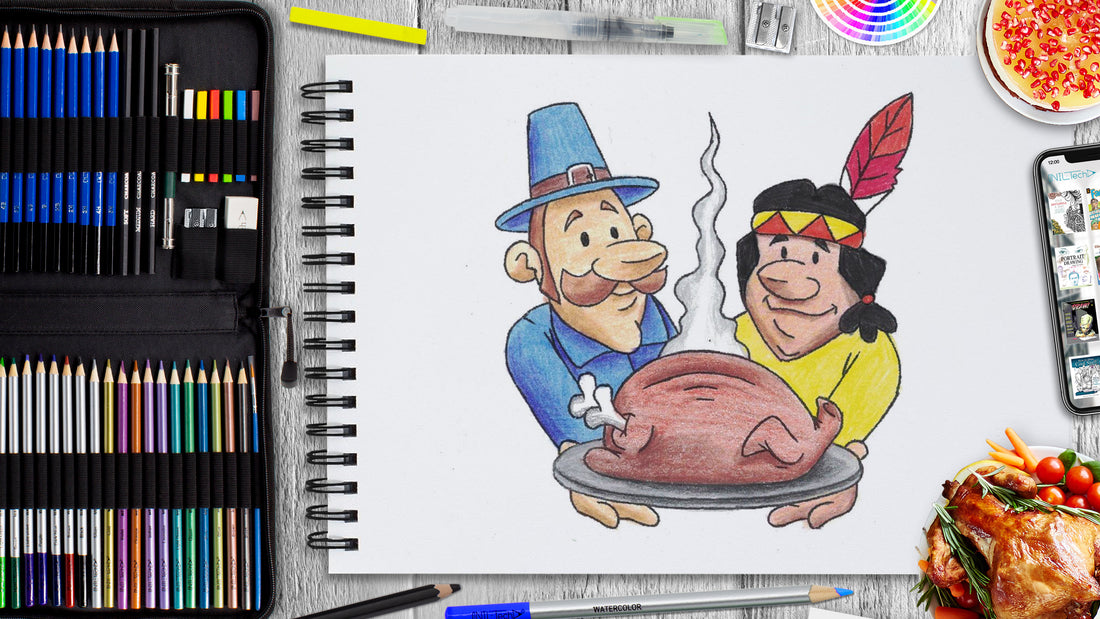 thanksgiving day step by step drawing tutorial