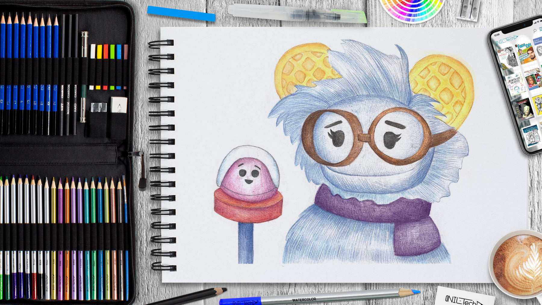 How to Draw Waffles and Mochi Step By Step Nil Tech shop.niltech