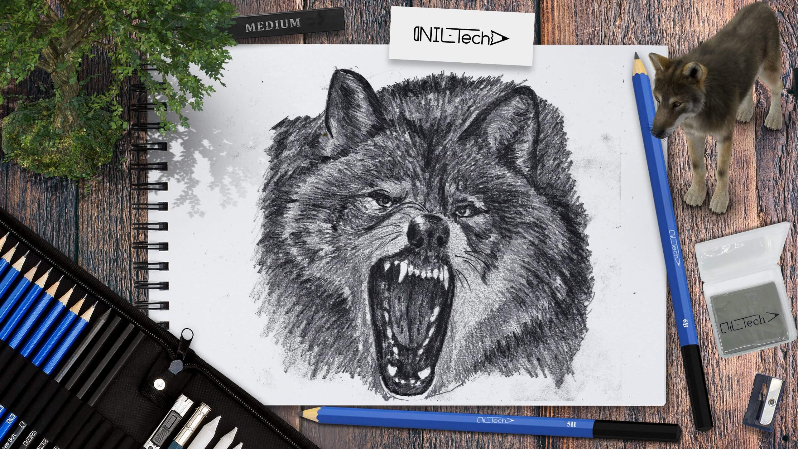 how to draw a wolf howling