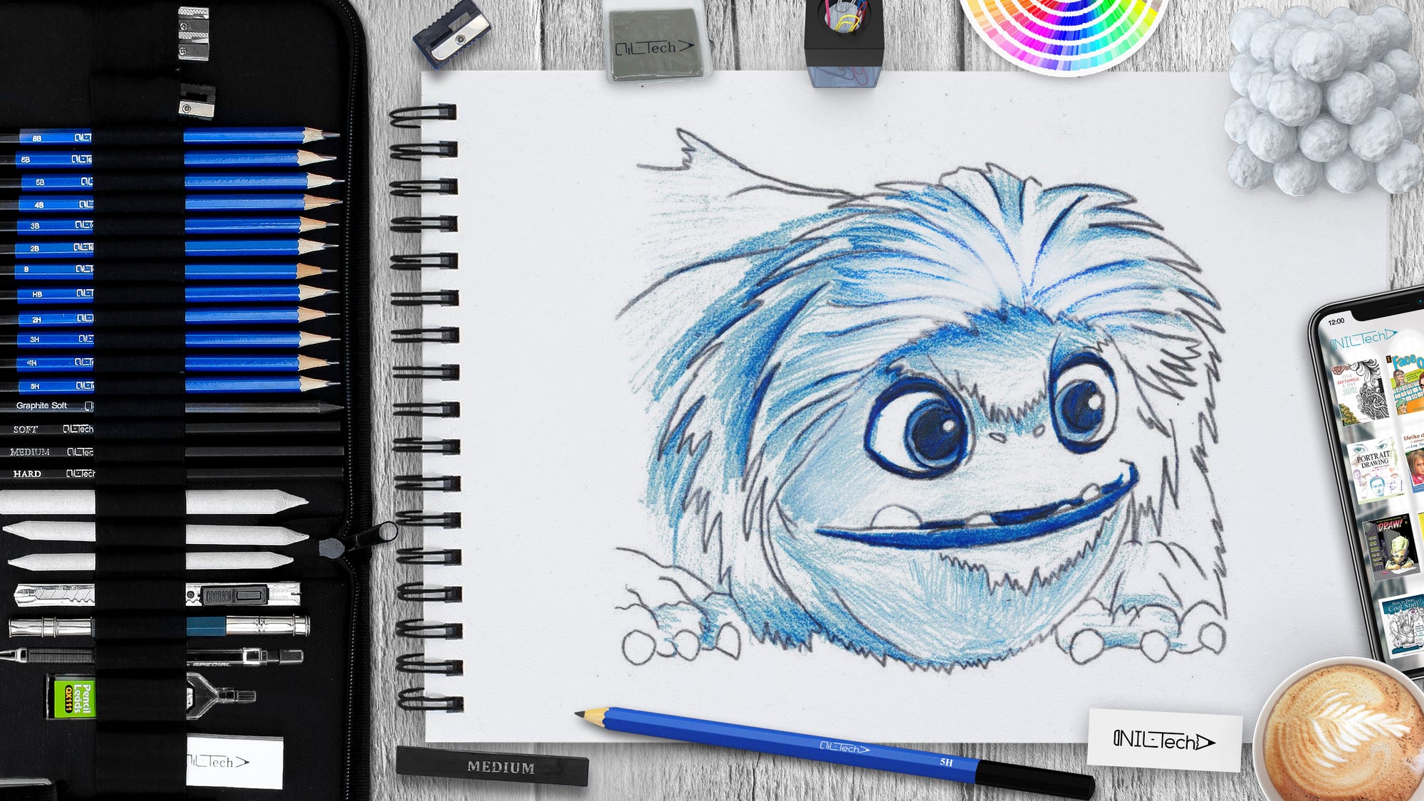 drawing yeti from abominable step by step