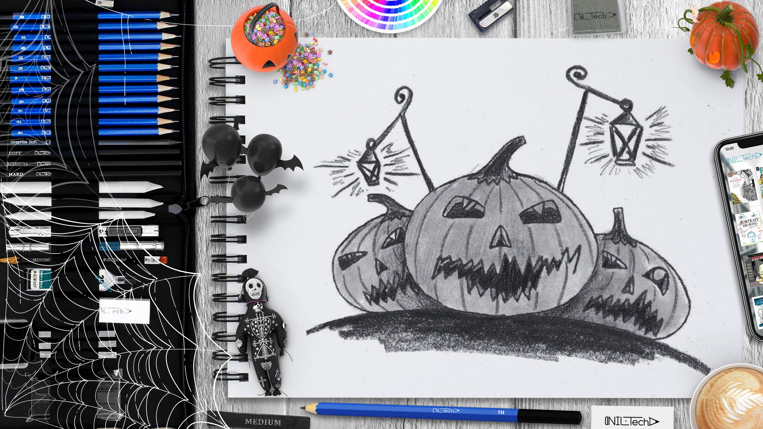 How to Draw Cute Halloween Stuff - Drawing Cartoon Animation