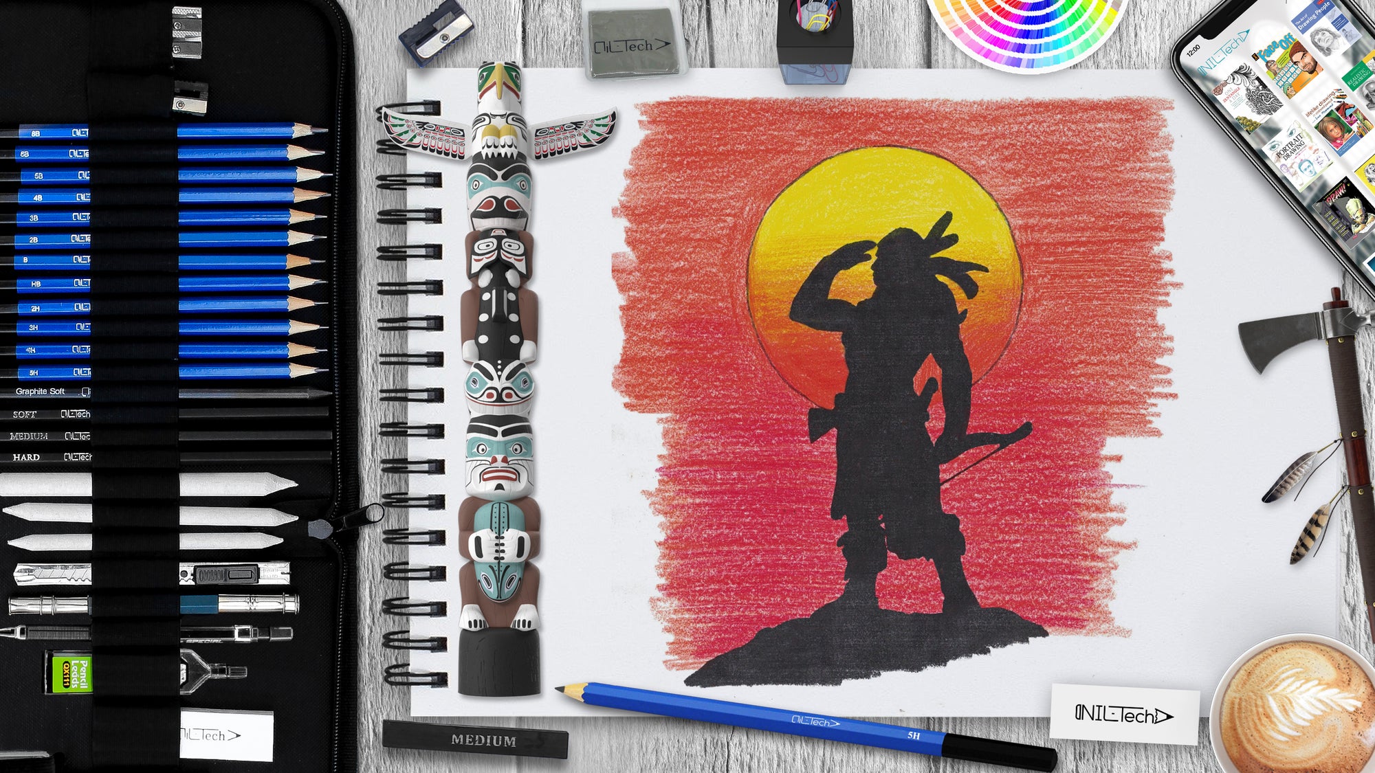 native american day step by step drawing tutorial
