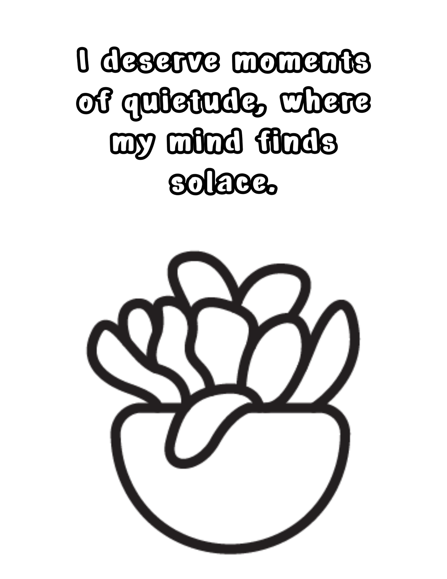 Printable (Digital) Relaxing Affirmation Coloring Pages: Cacti Coloring Collection