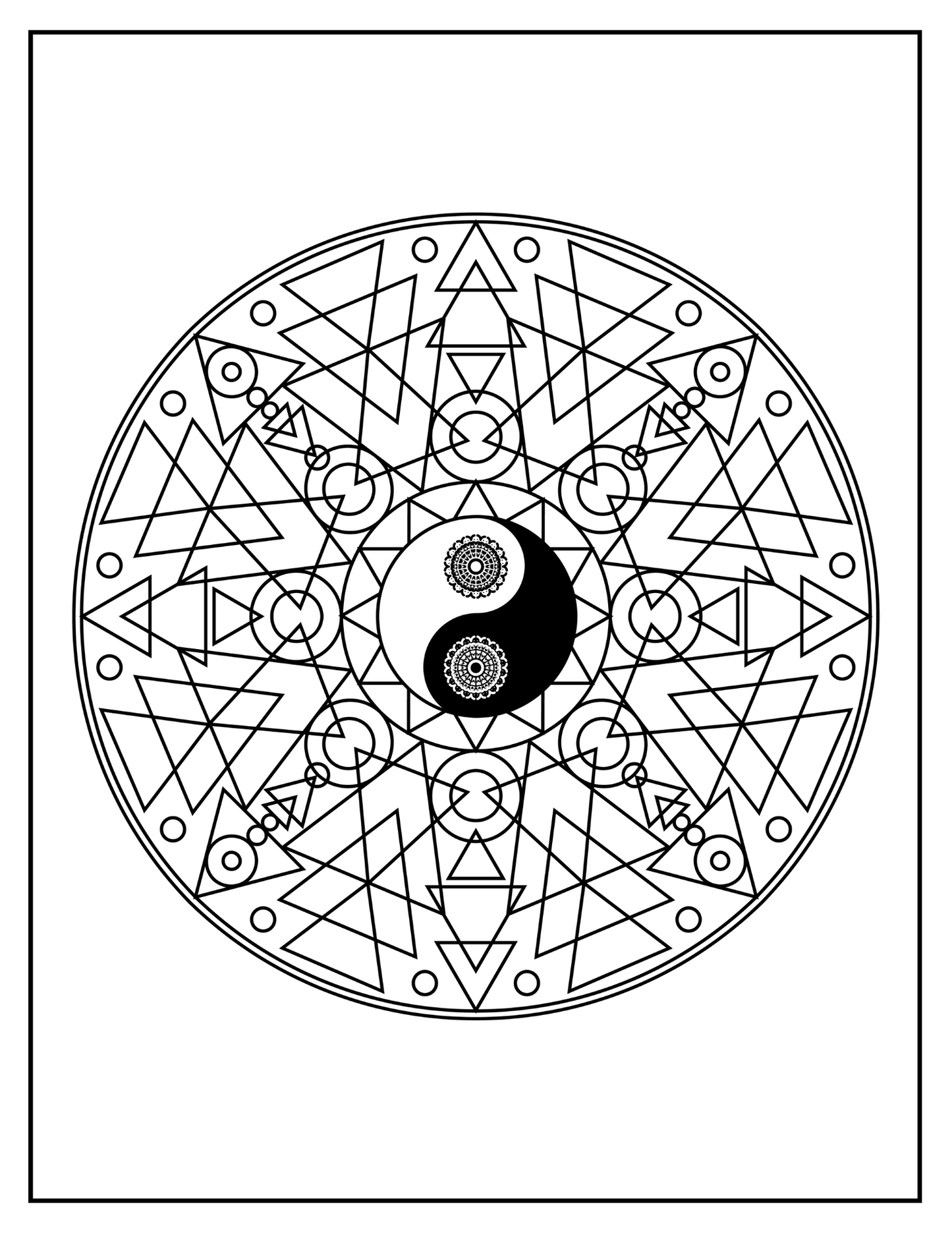 Find Your Serenity: Printable Mandala Coloring Book - Peace