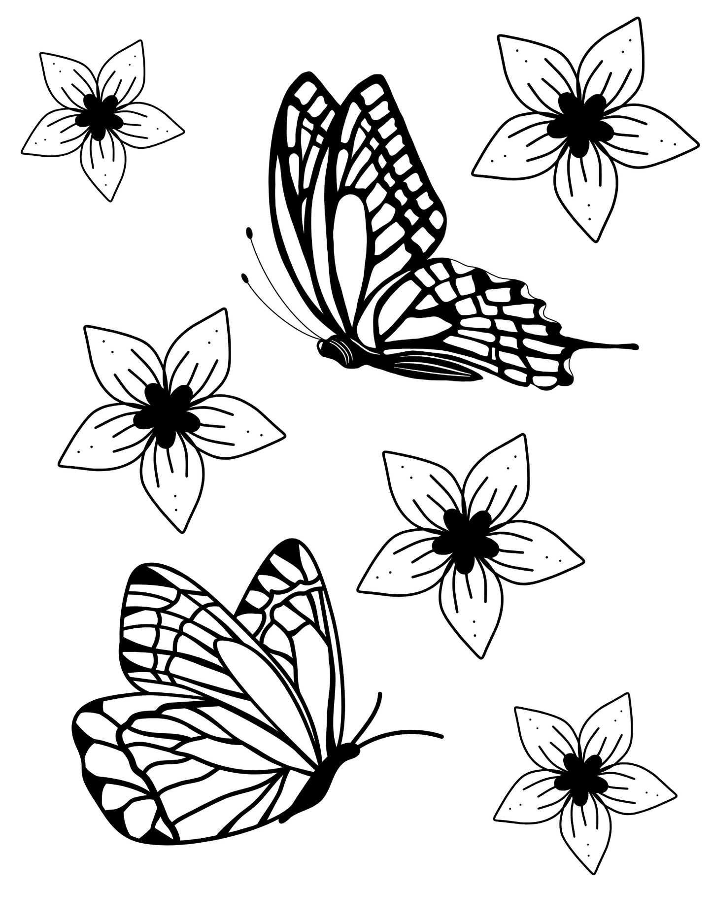 Butterfly Wonders: Printable Butterfly Coloring Book for All Ages