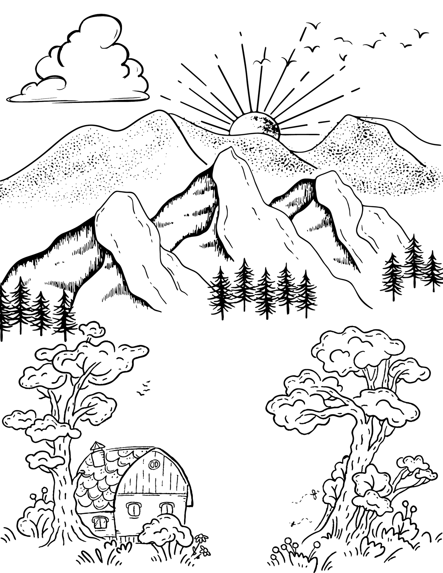 "Earth's Majesty" - Celebrate Earth Day with a Printable Digital Coloring Book of Global Landscapes