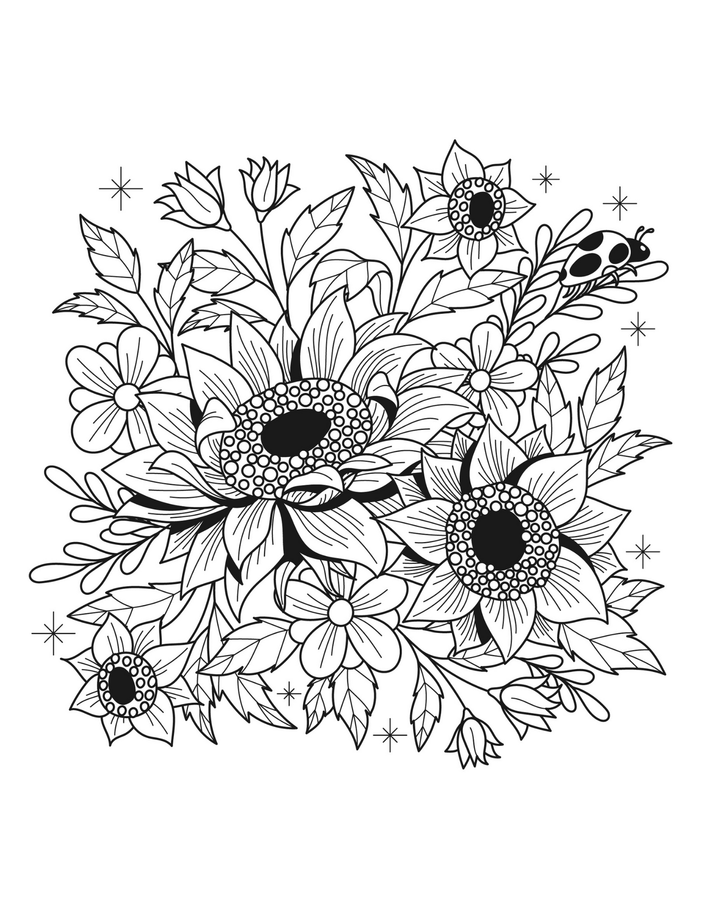 Printable (Digital) Flowers Coloring Pages: BlossomArt Coloring Collection