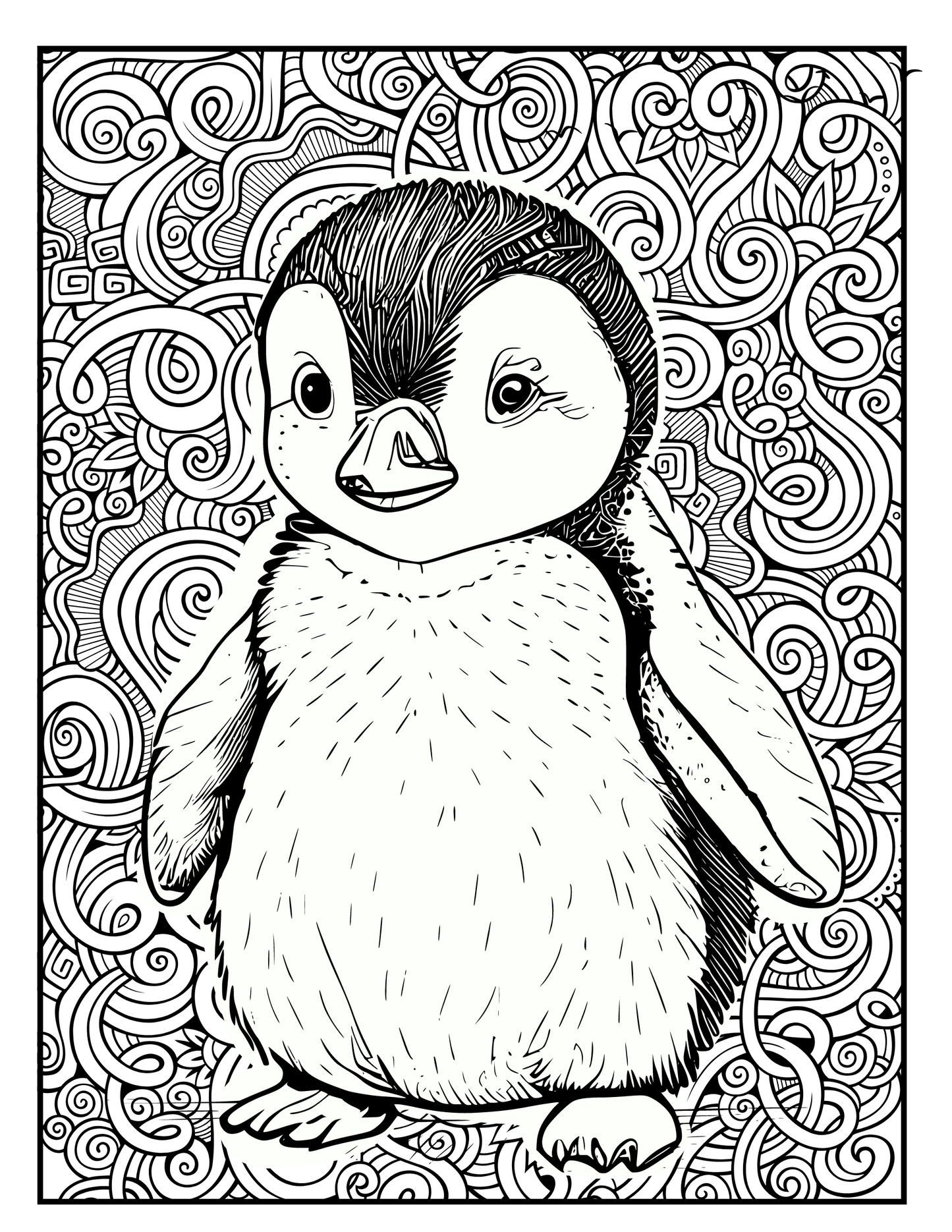 Love Penguins: A Delightful (Digital) Printable Coloring Book for All Ages