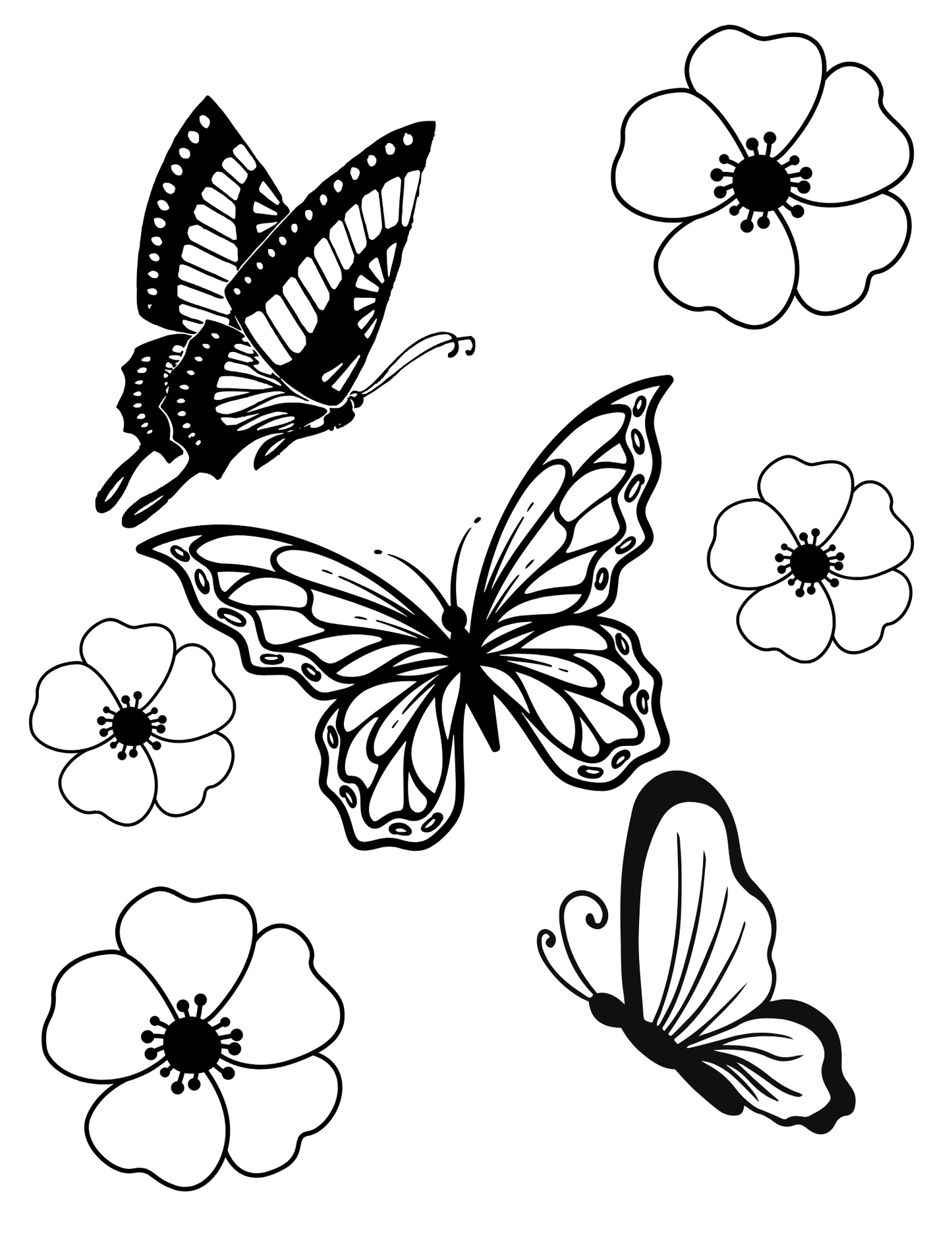 Butterfly Wonders: Printable Butterfly Coloring Book for All Ages