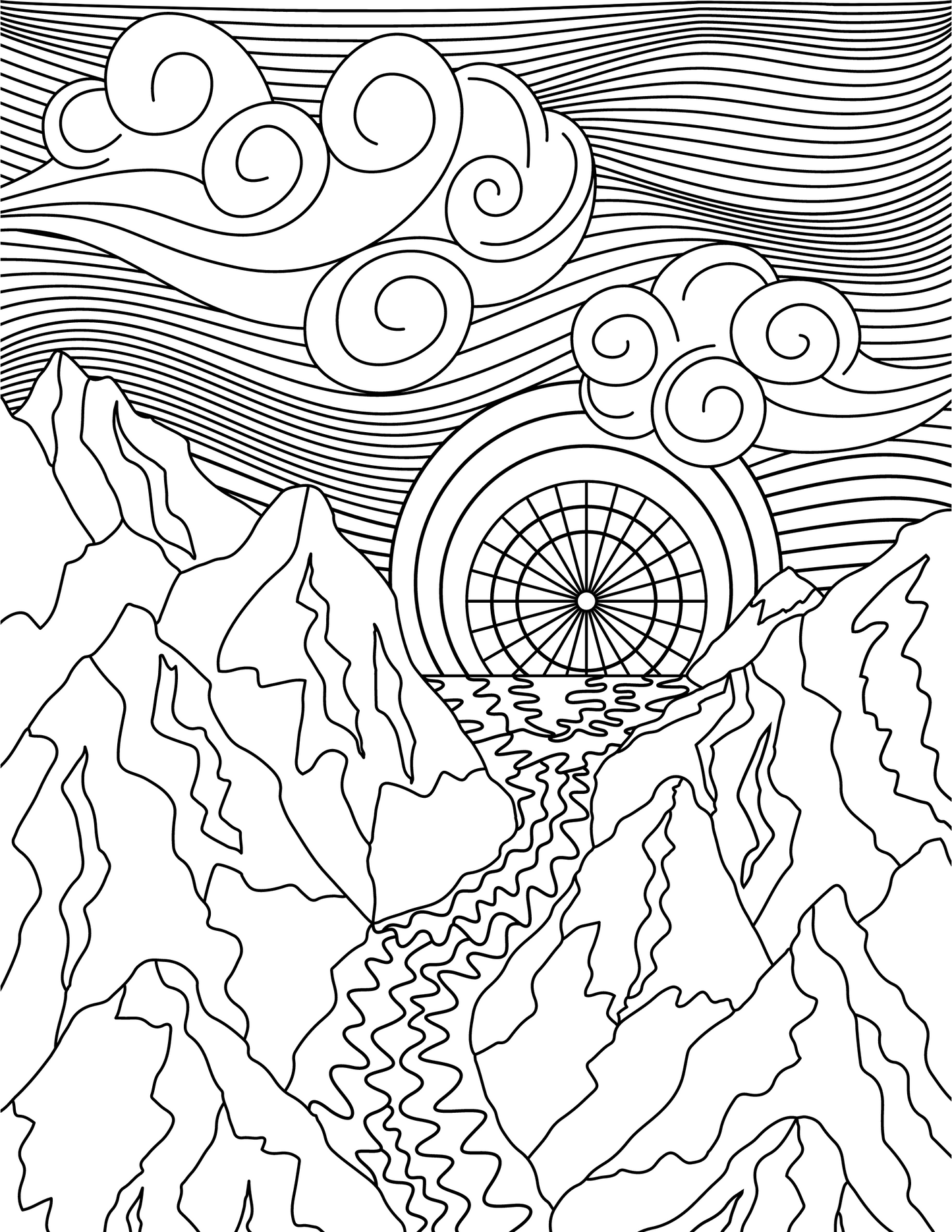 "Earth's Majesty" - Celebrate Earth Day with a Printable Digital Coloring Book of Global Landscapes