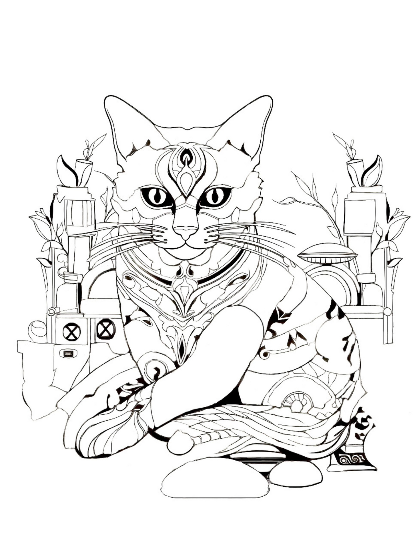 Printable (Digital) Cat Coloring Pages: WhimsyCats Coloring Collection