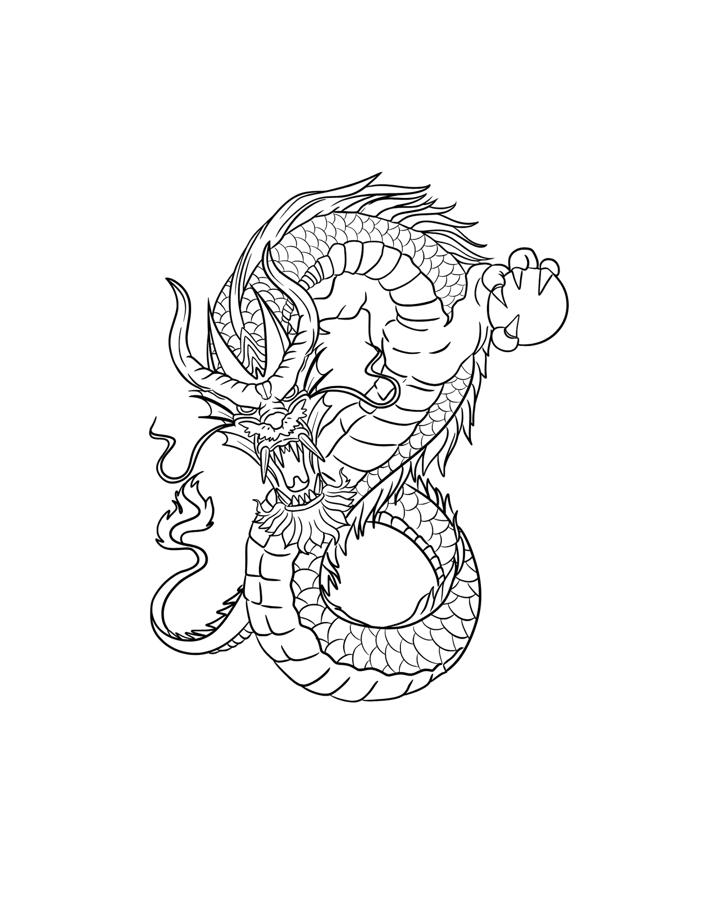 Printable (Digital) Dragon Coloring Pages: New Year 2024 Dragon Coloring Collection