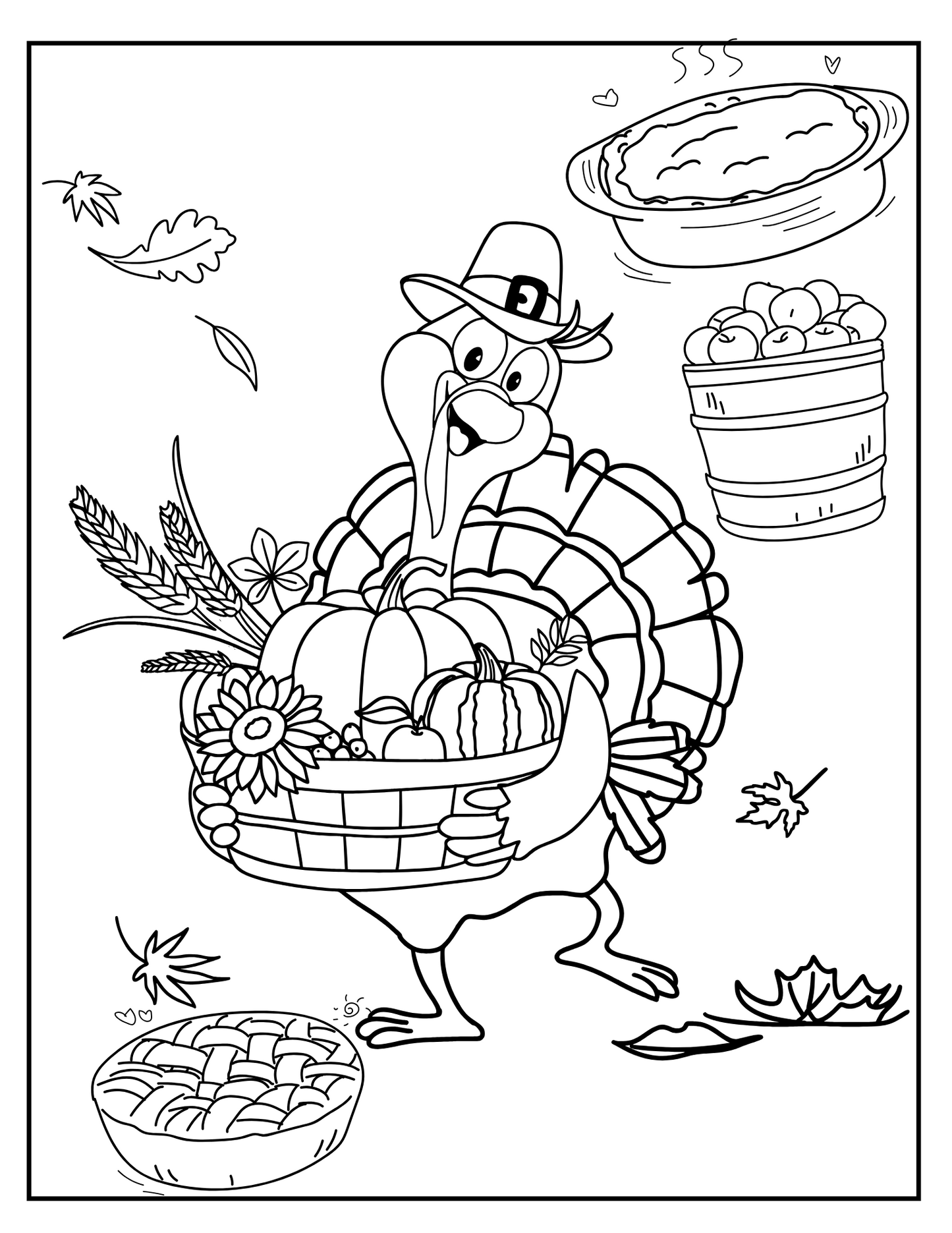 Thanksgiving Turkeys: Printable Coloring Book for Festive Fun