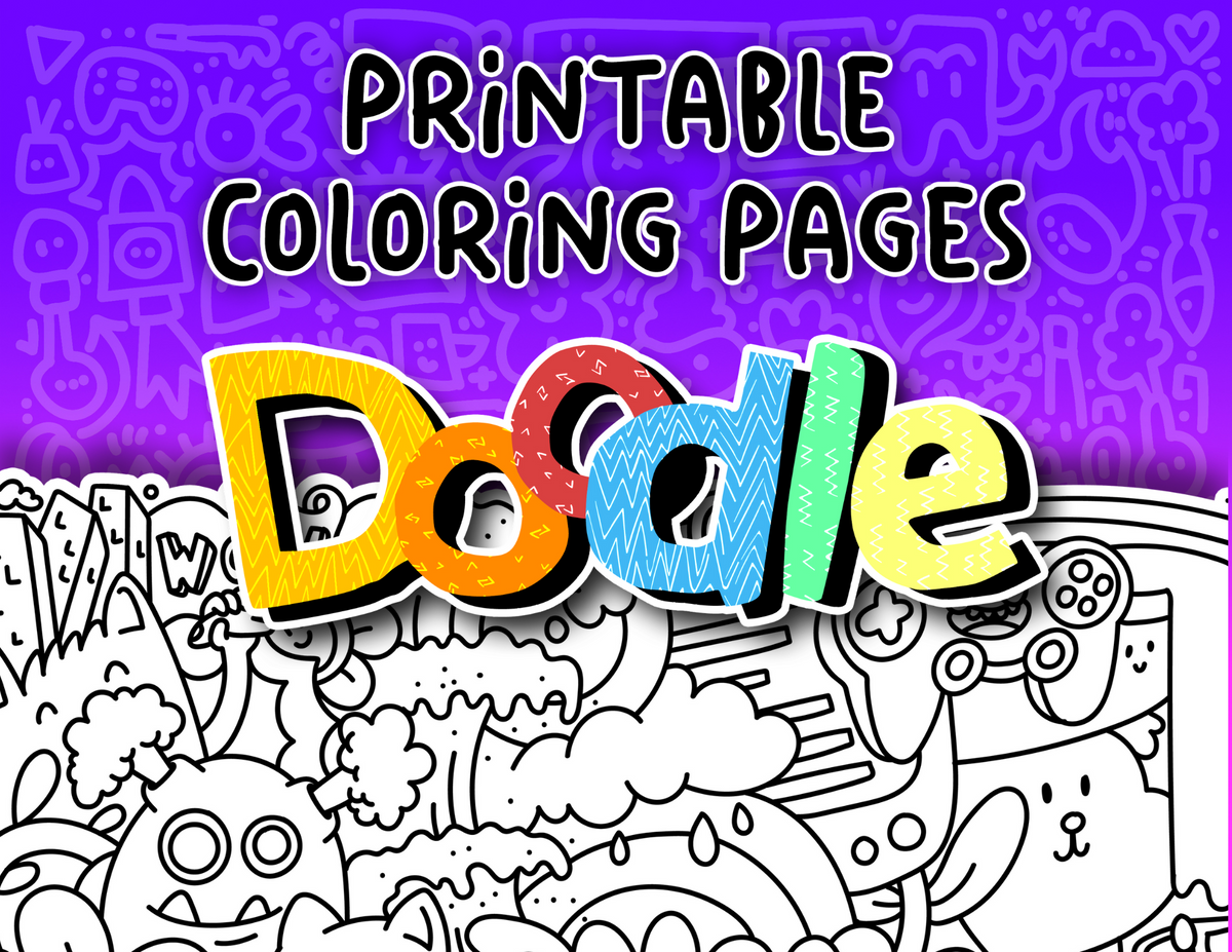 doodle art coloring pages for kids