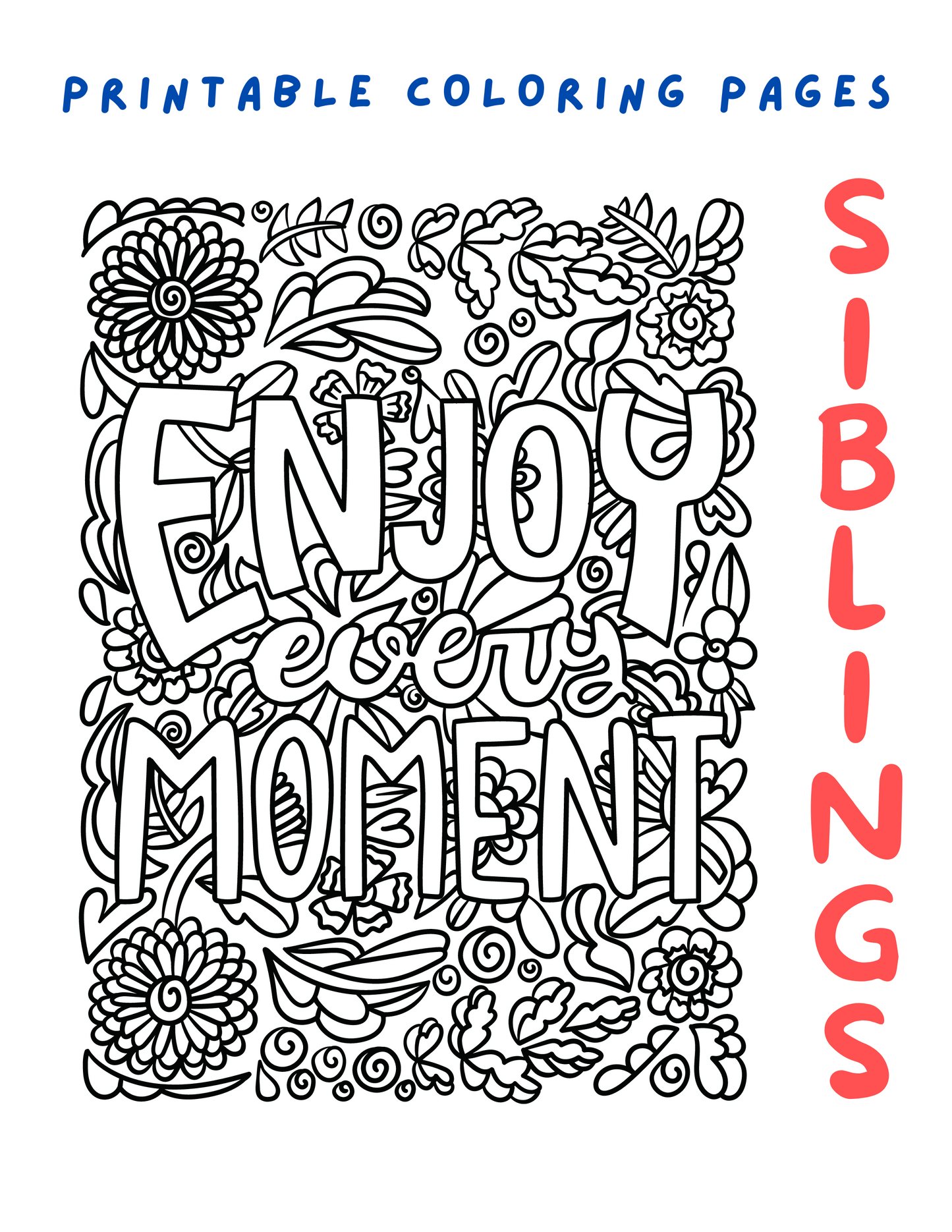 Siblings Day Inspirational Coloring Book