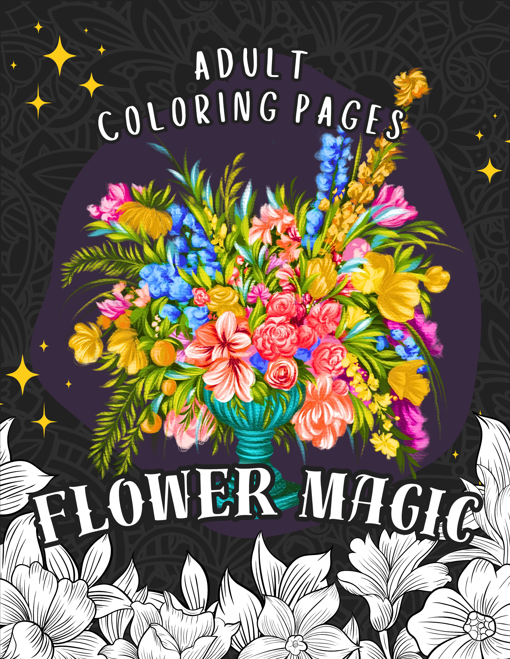 adult coloring book pages flowers