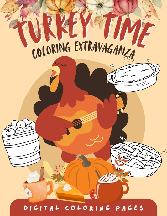 Thanksgiving Turkeys: Printable Coloring Book for Festive Fun