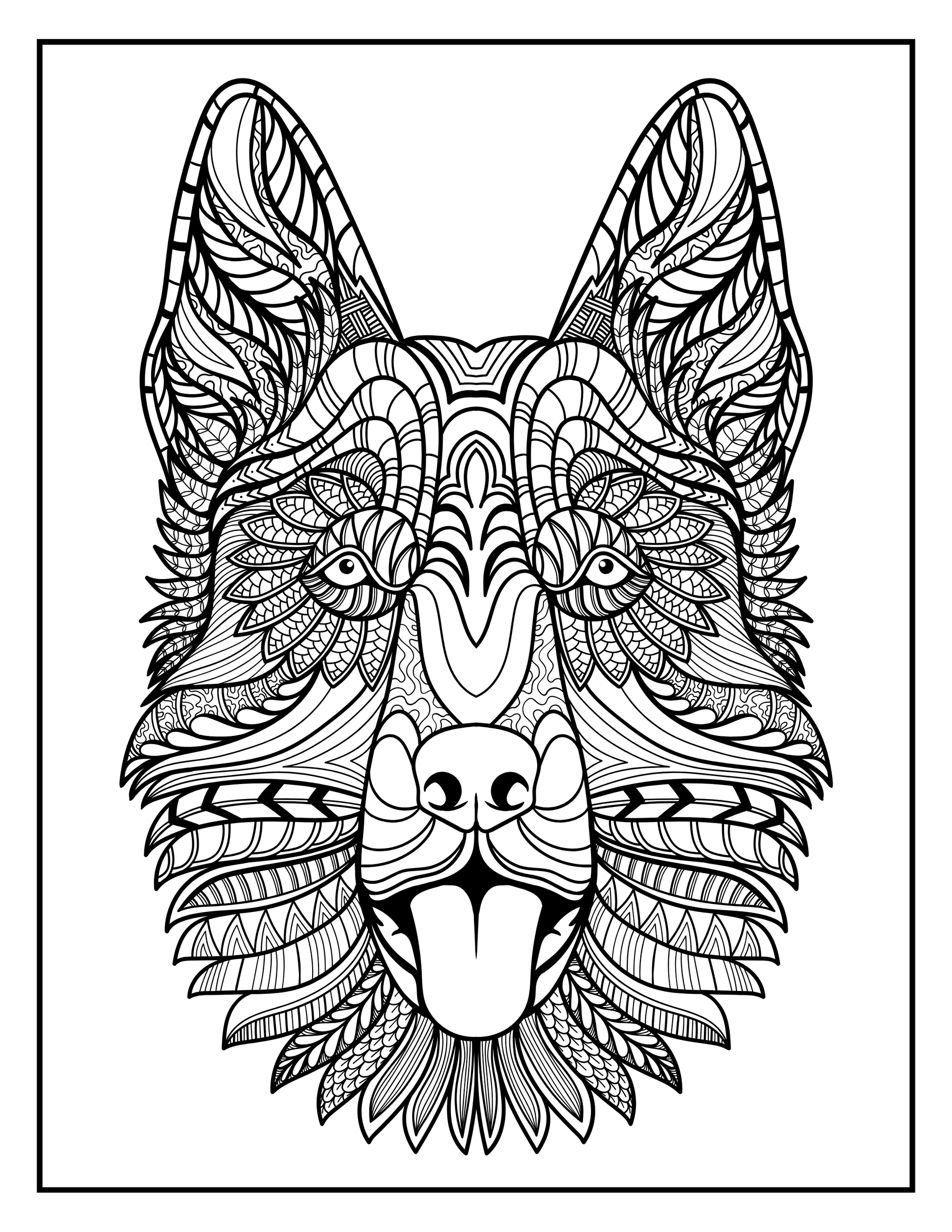 Dog breed coloring book