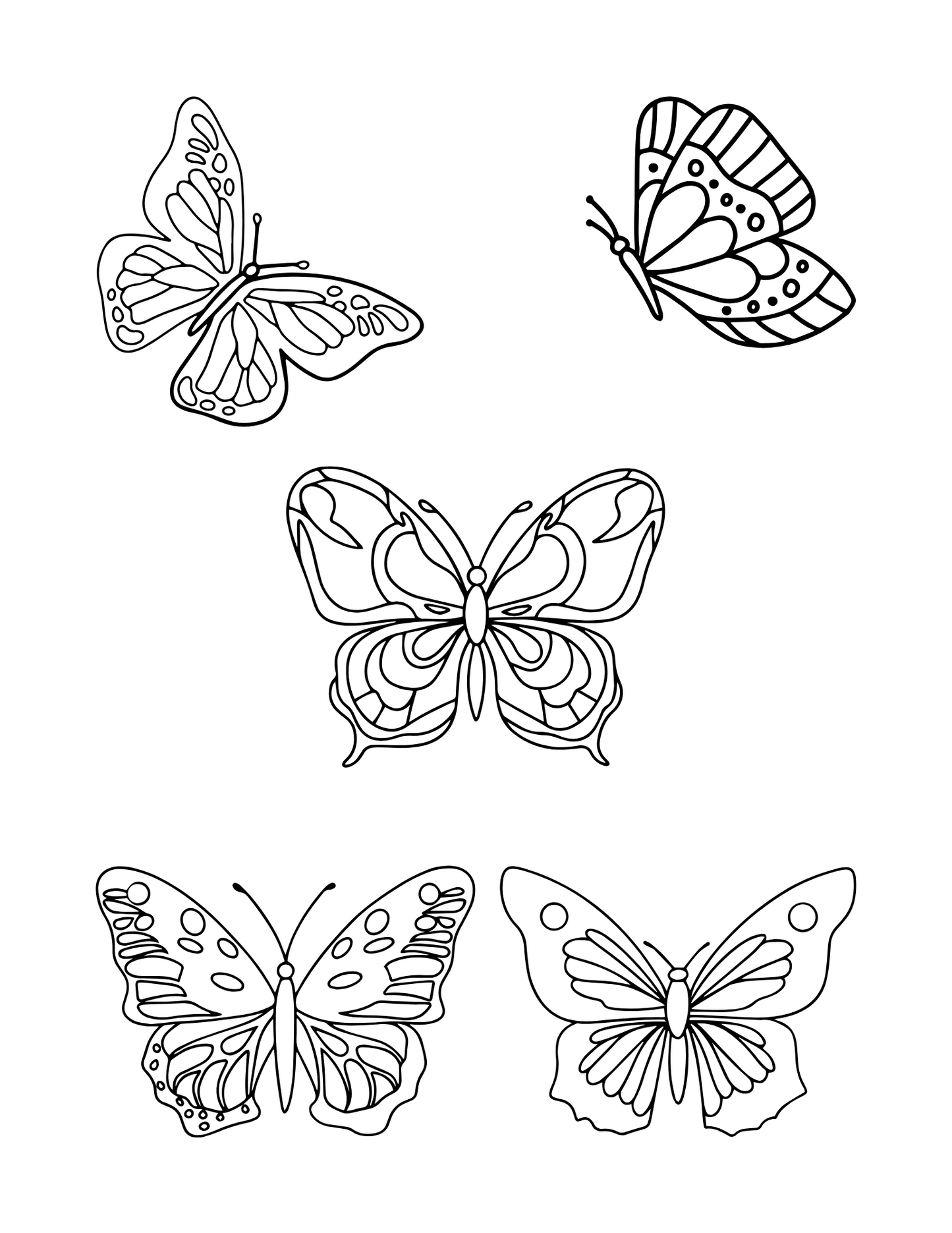 Butterfly Wonders: Printable Butterfly Coloring Book for All Ages