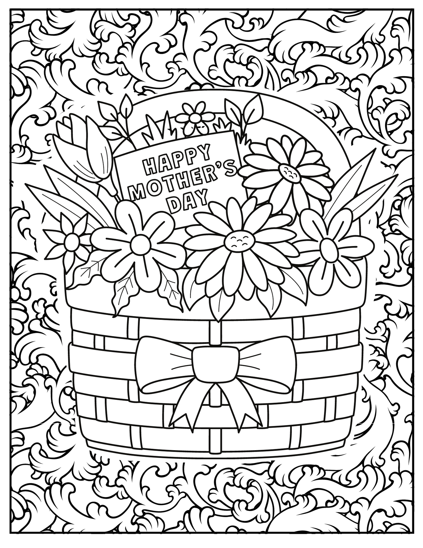 Mother's Day Blossoms - Heartwarming Printable Coloring Pages