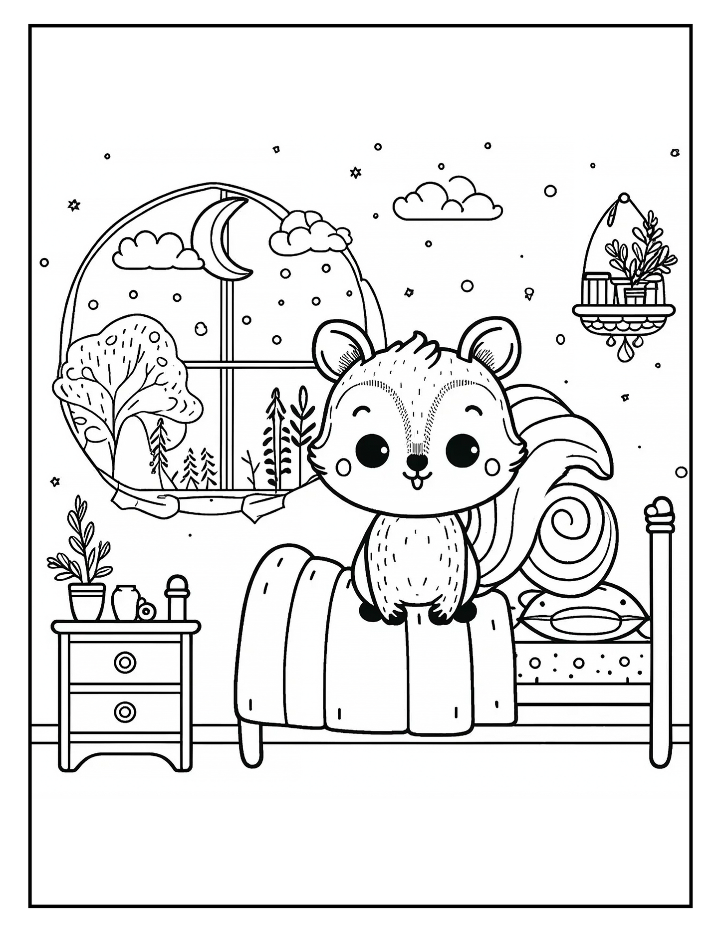 Whimsical Retreats: Cozy Animal Spaces Digital Coloring Book PDF for Adults