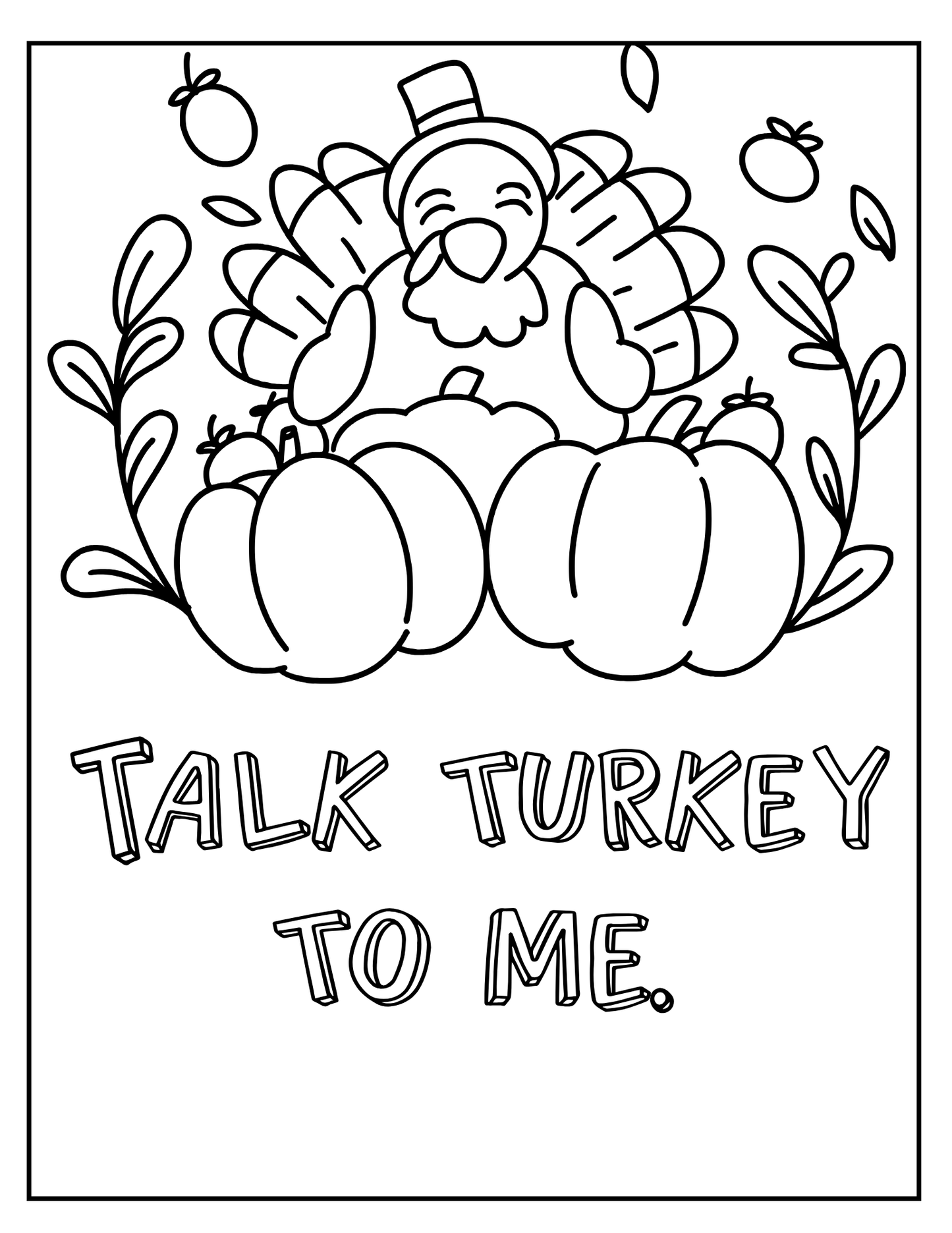 Thanksgiving Turkeys: Printable Coloring Book for Festive Fun