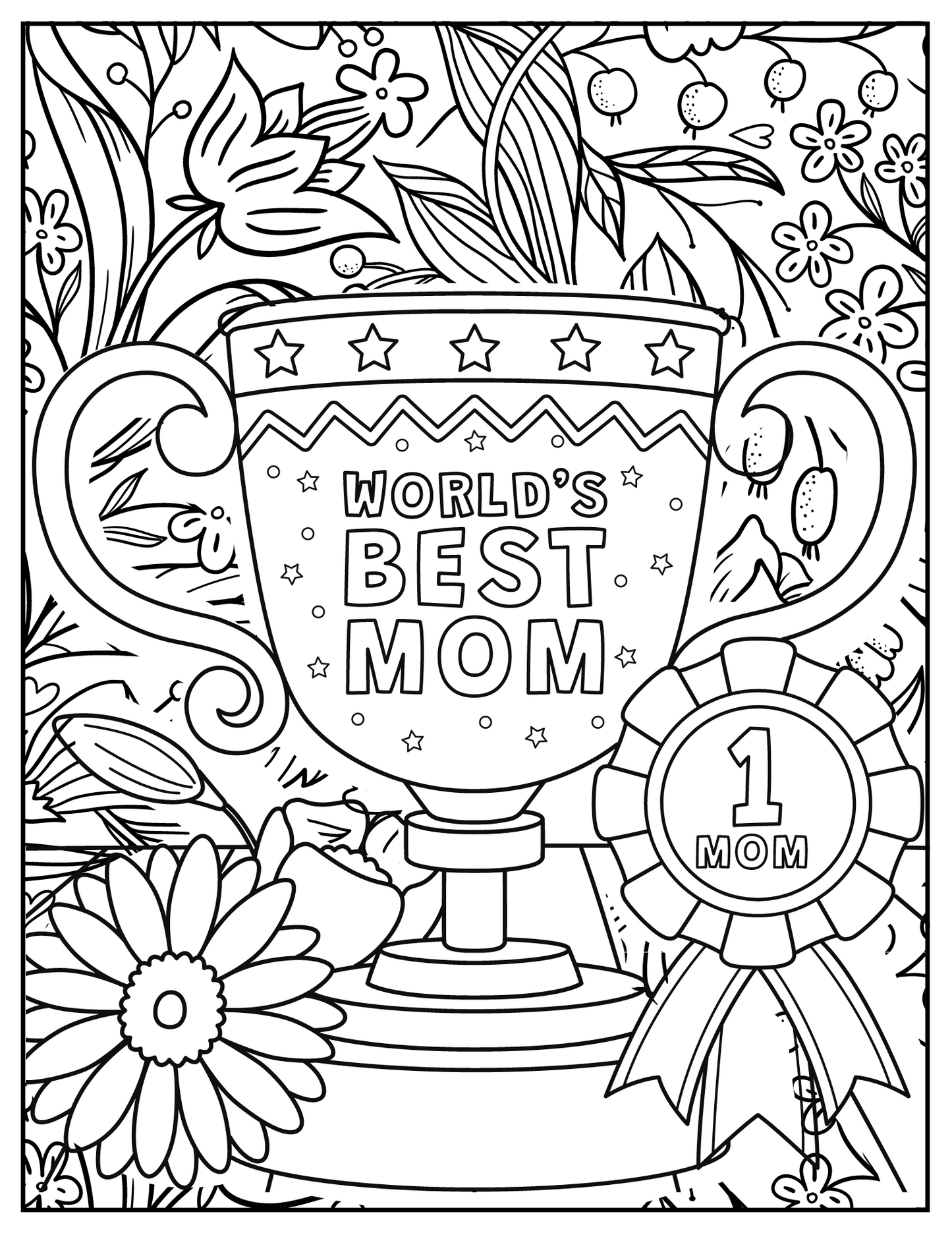 Mother's Day Blossoms - Heartwarming Printable Coloring Pages