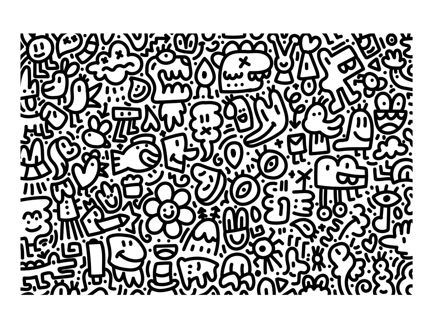 Printable (Digital) Doodles Coloring Pages: FunDoodles Printable Coloring Book for All Ages