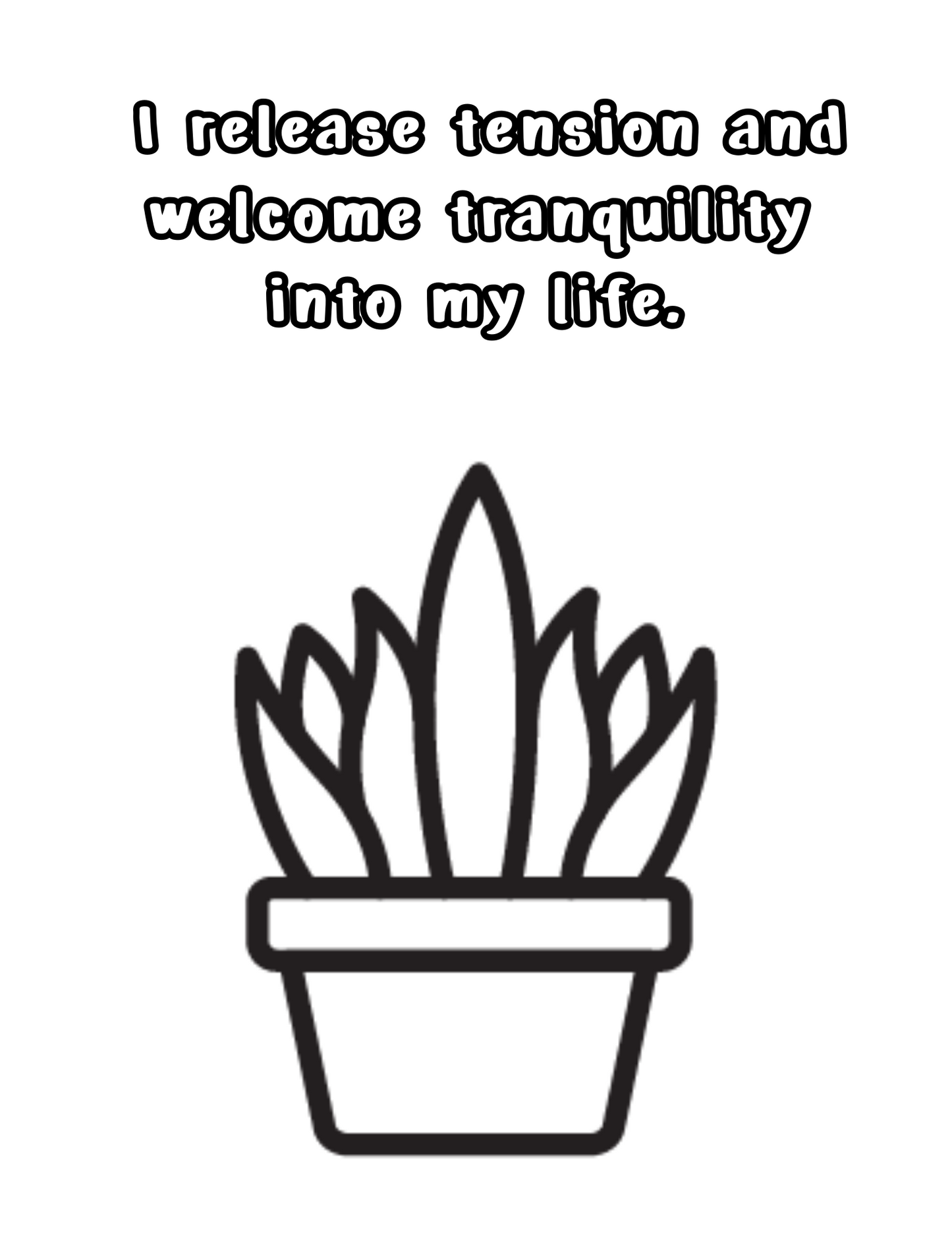 Printable (Digital) Relaxing Affirmation Coloring Pages: Cacti Coloring Collection