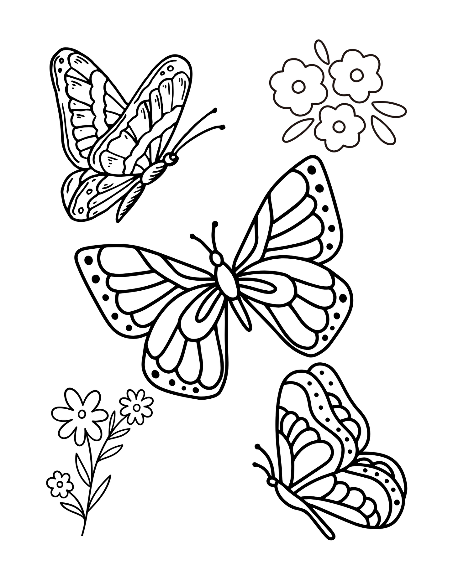 Butterfly Wonders: Printable Butterfly Coloring Book for All Ages