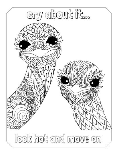 Printable Motivational Swear Word Coloring Pages for Adults, Funny Swear Quotes