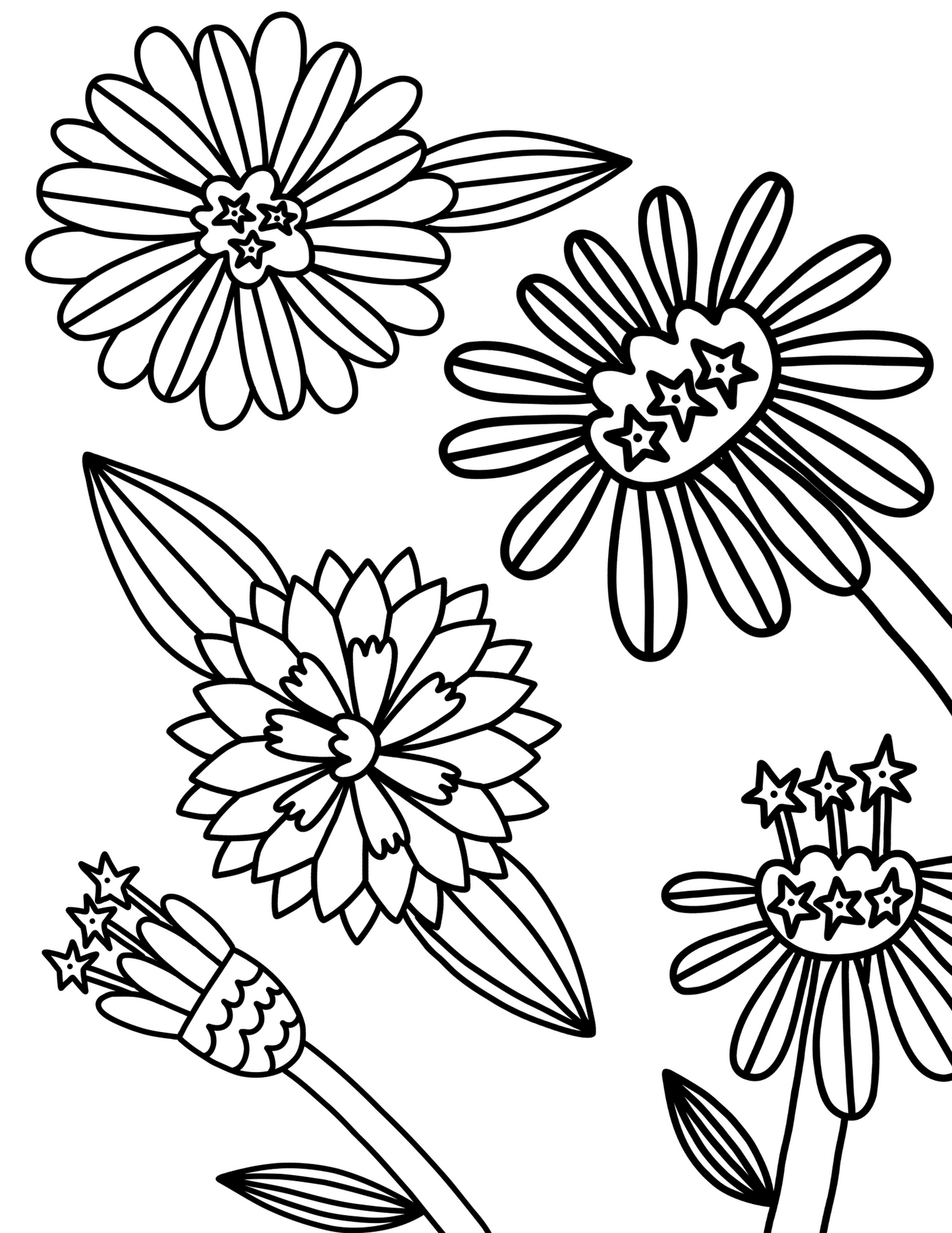 Printable (Digital) Flowers Coloring Pages: BlossomArt Coloring Collection