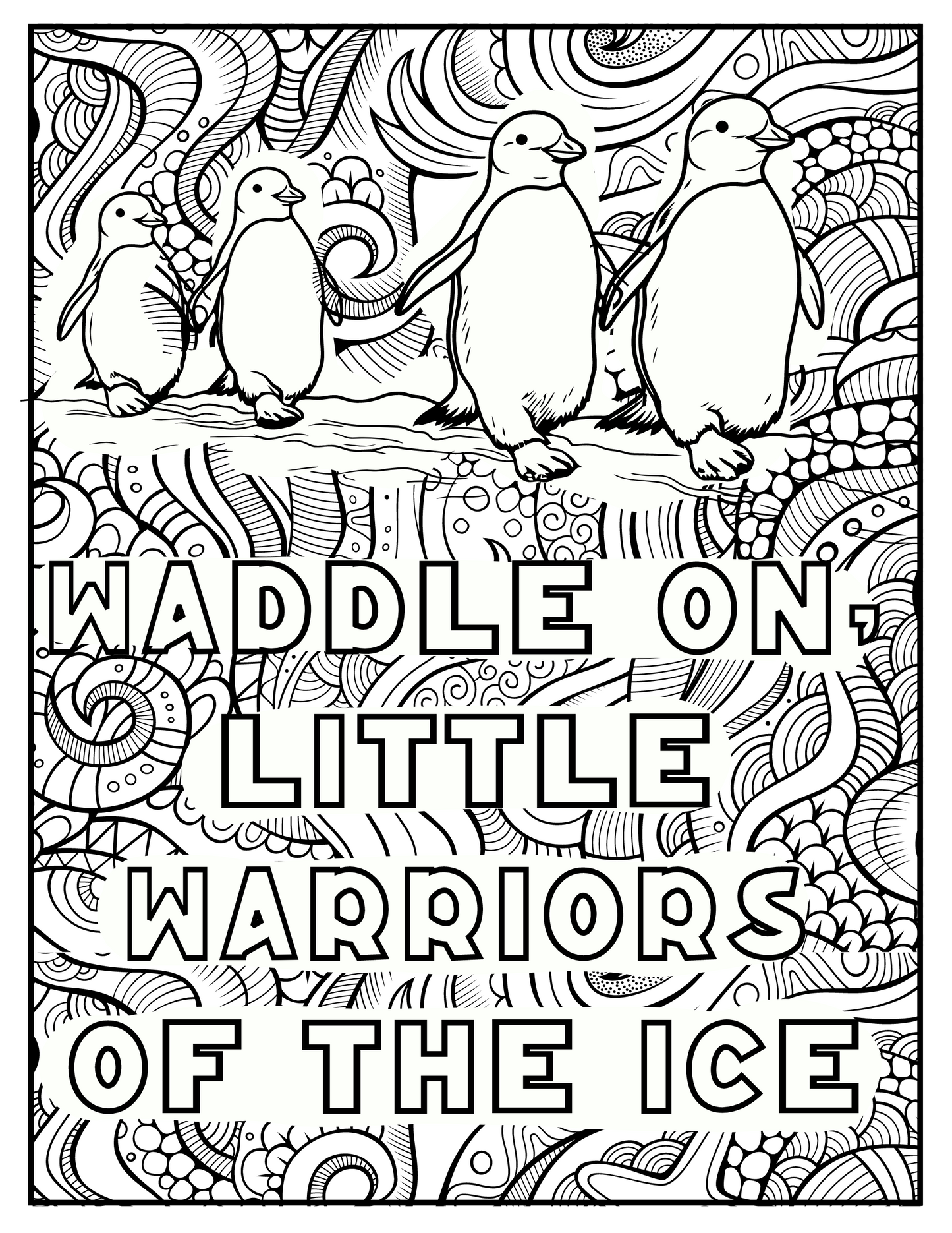 Love Penguins: A Delightful (Digital) Printable Coloring Book for All Ages