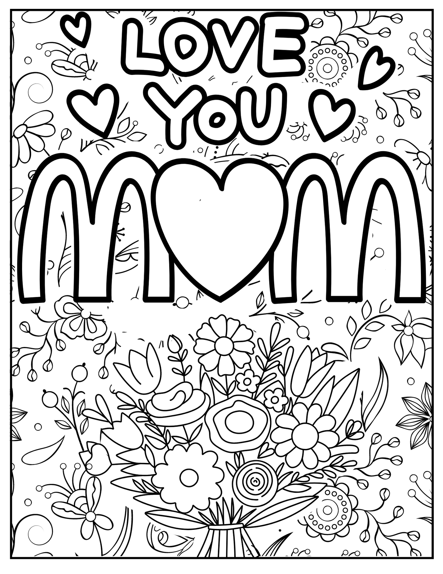 Mother's Day Blossoms - Heartwarming Printable Coloring Pages