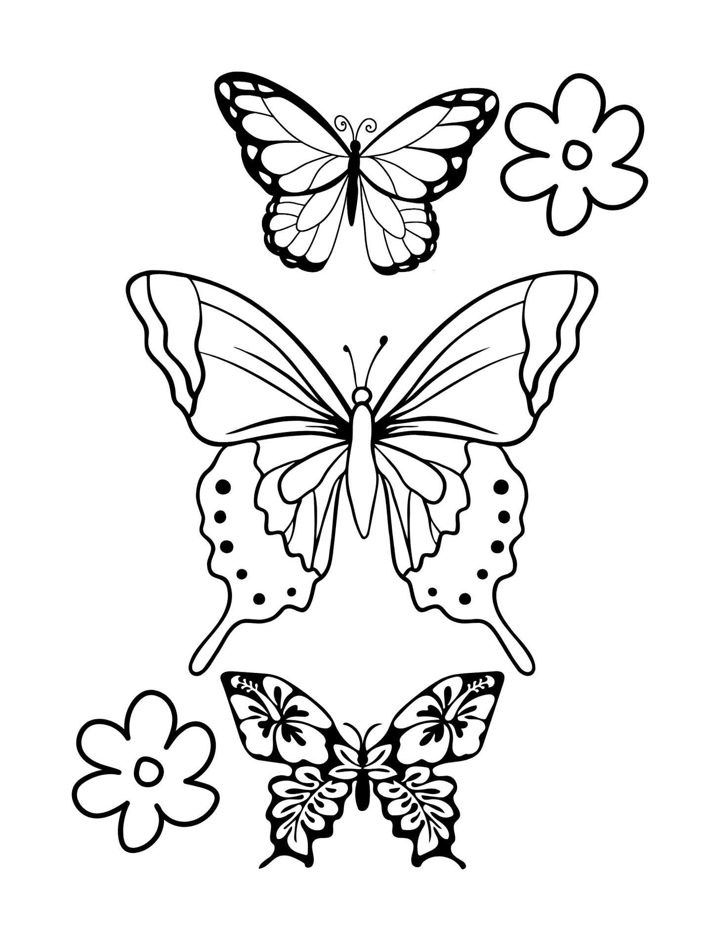 Butterfly Wonders: Printable Butterfly Coloring Book for All Ages