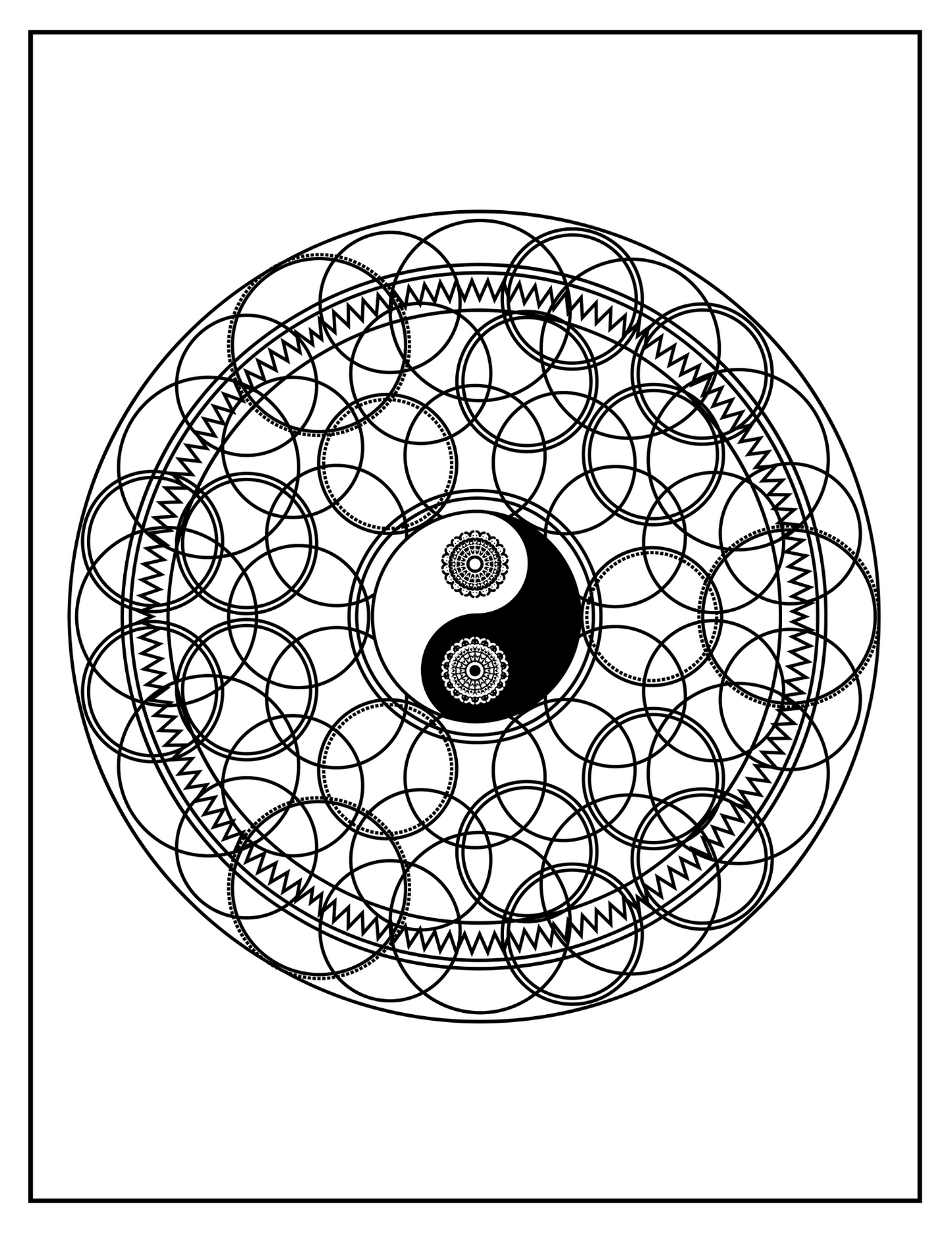 Find Your Serenity: Printable Mandala Coloring Book - Peace