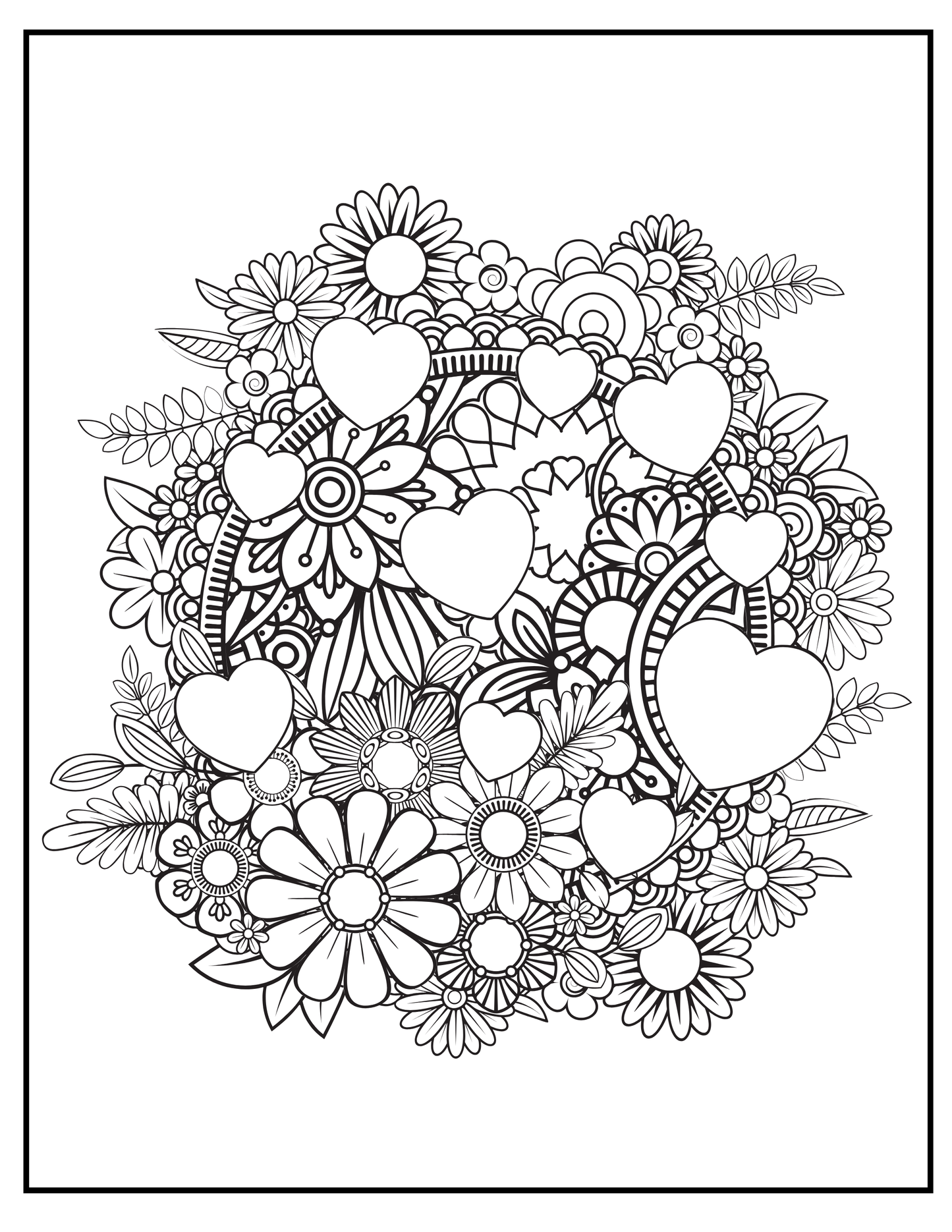 Floral designs coloring bookDigital coloring book PDF