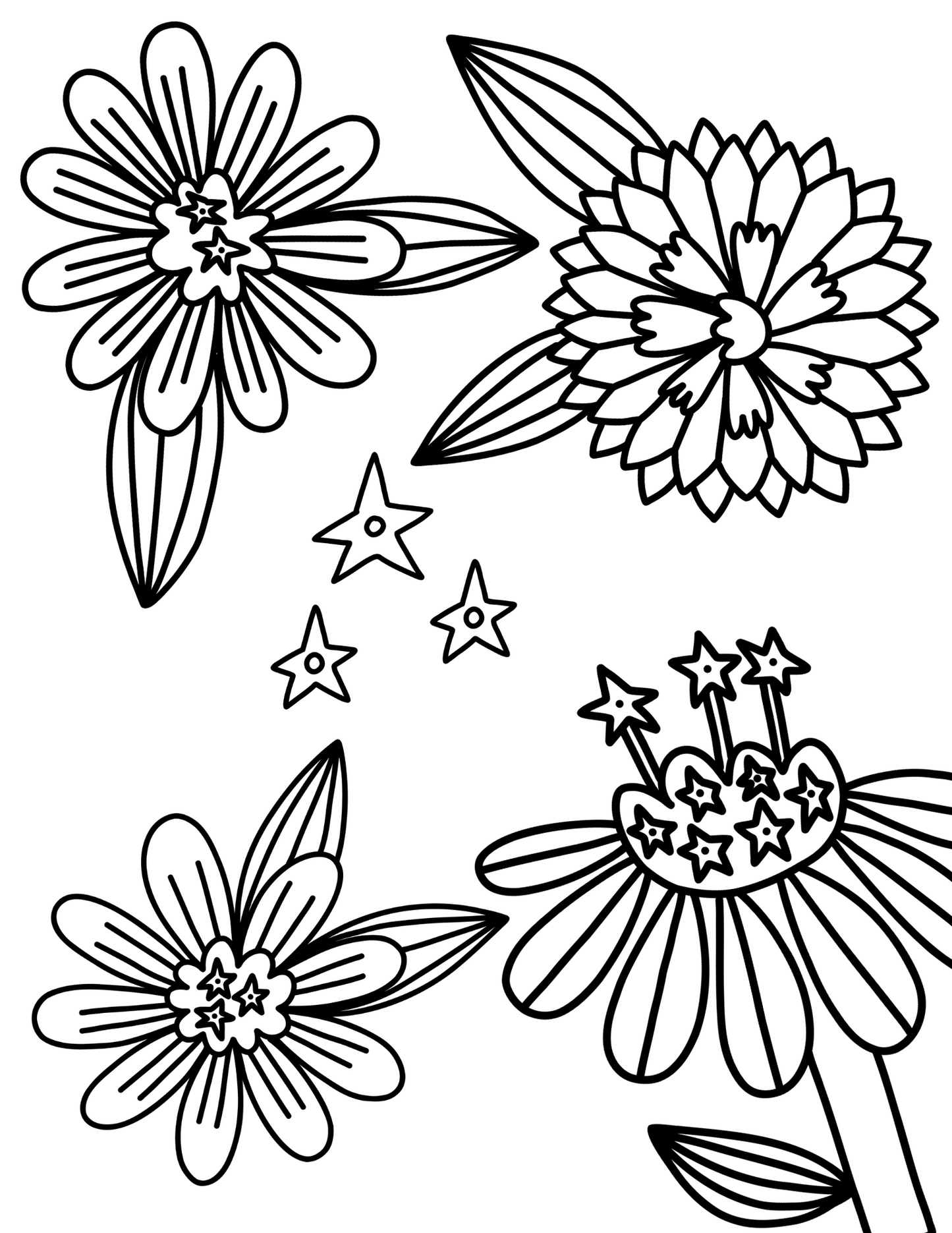 Printable (Digital) Flowers Coloring Pages: BlossomArt Coloring Collection