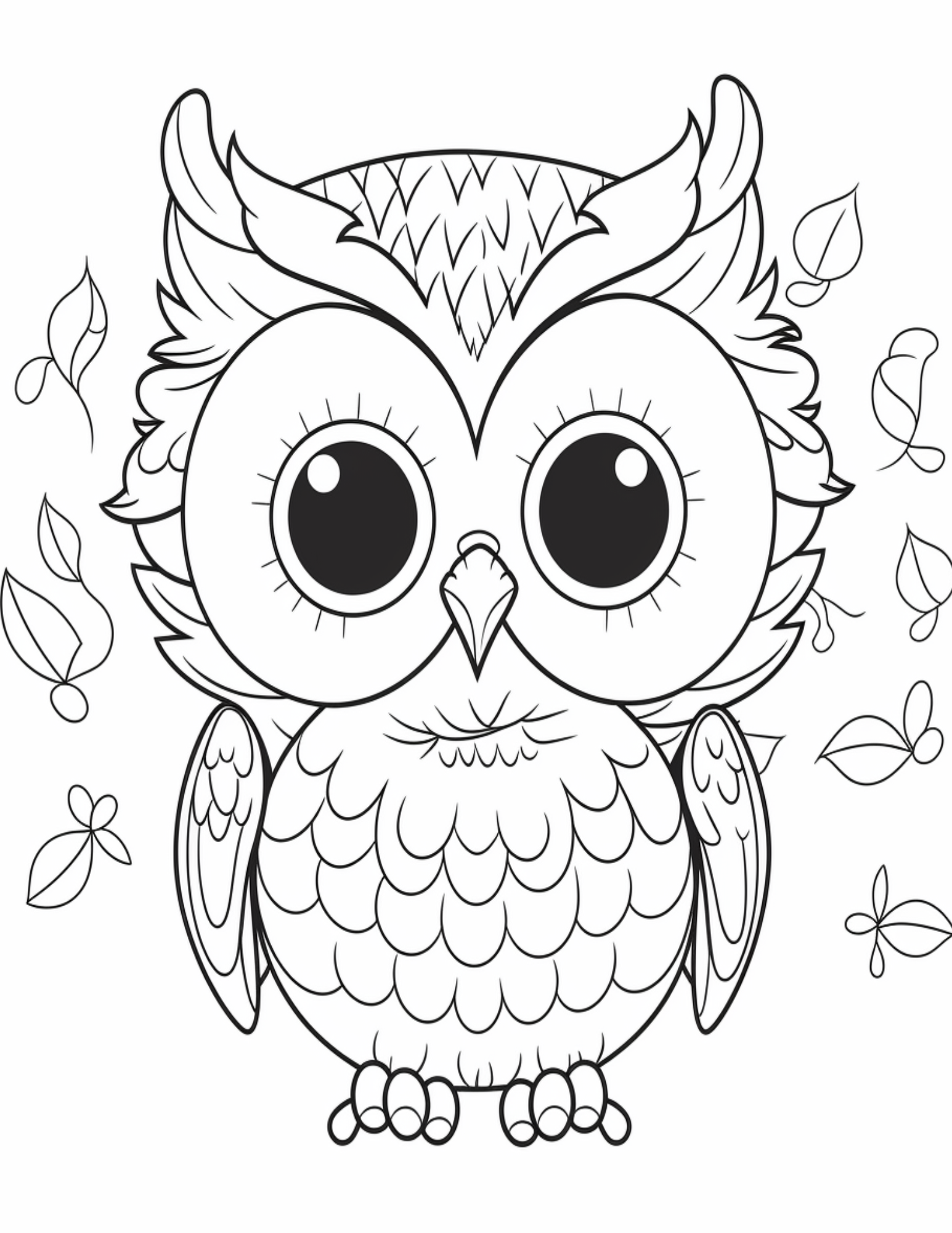 Printable Digital Owl Coloring Pages WhimsyOwls Coloring