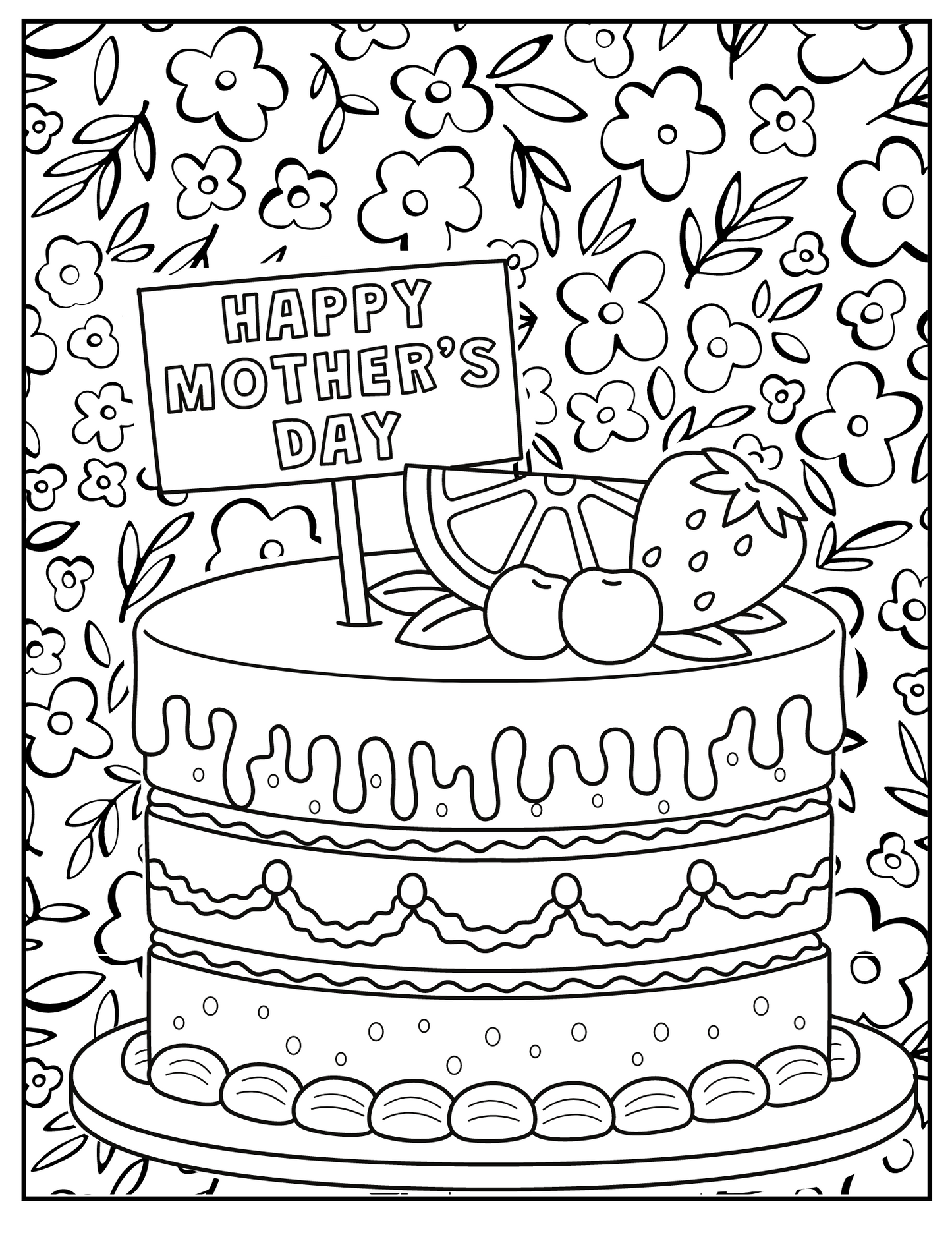 Mother's Day Blossoms - Heartwarming Printable Coloring Pages