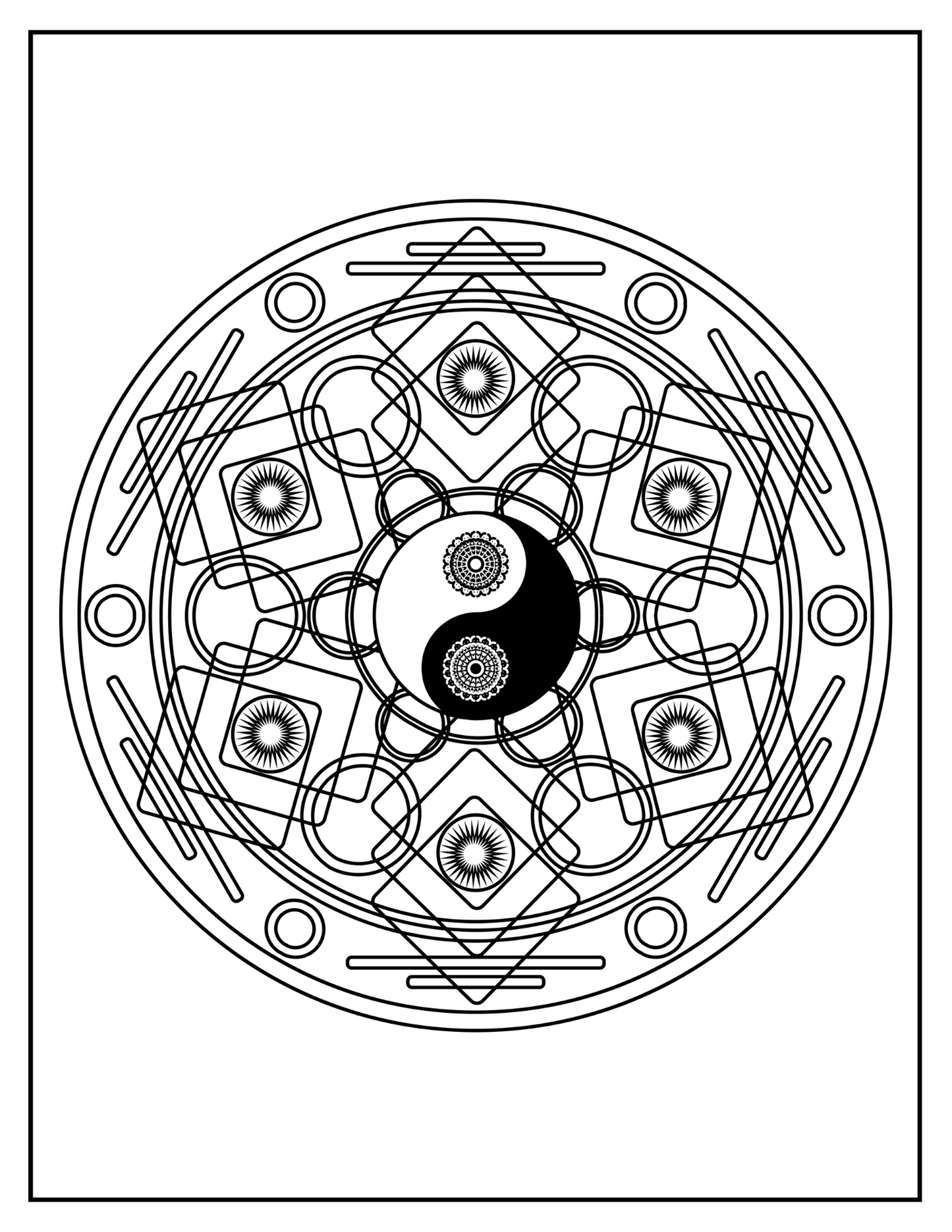 Find Your Serenity: Printable Mandala Coloring Book - Peace